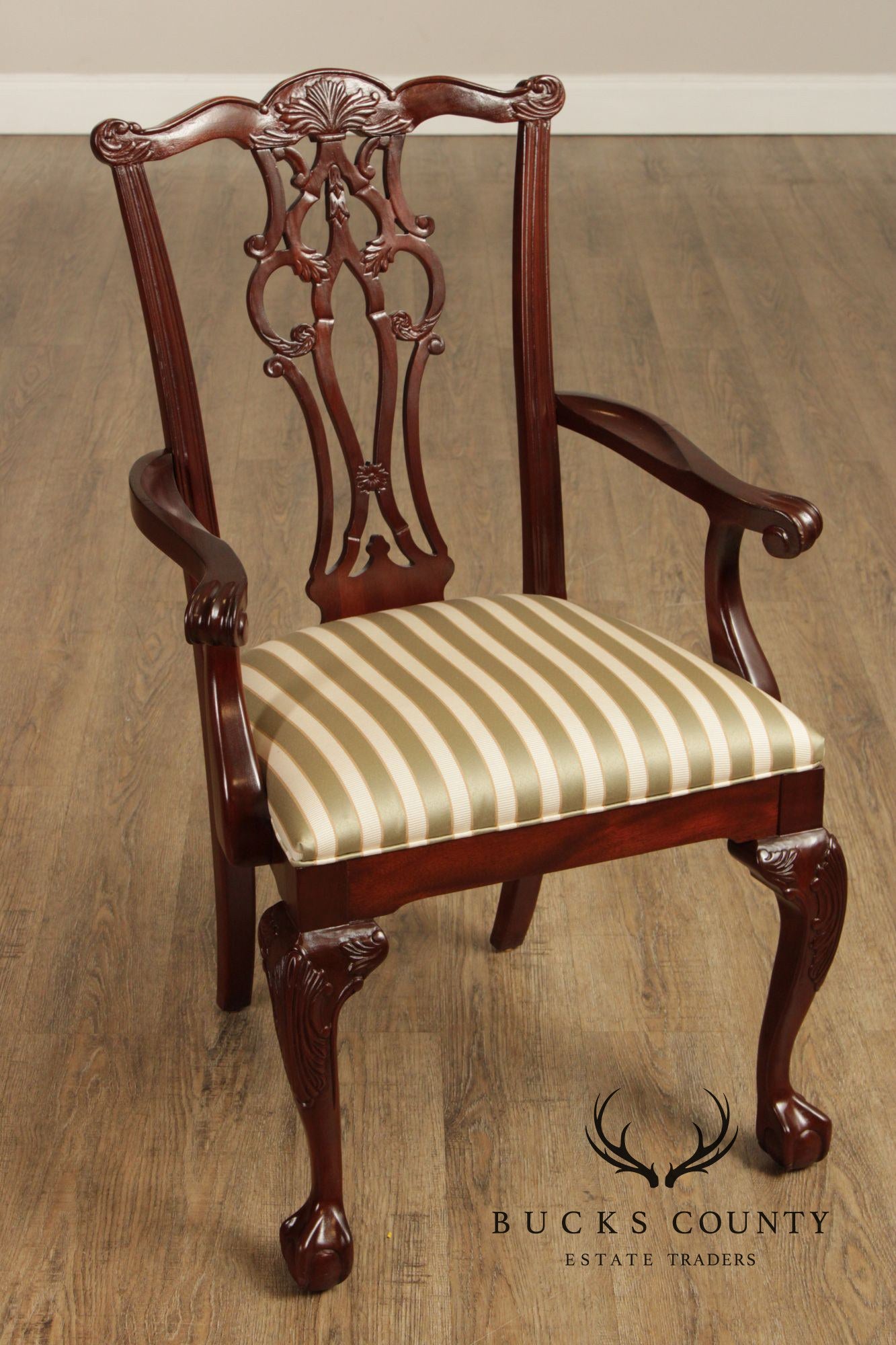 Ethan Allen 18th Century Mahogany Collection Set Of 8 Chippendale Style Dining Chairs