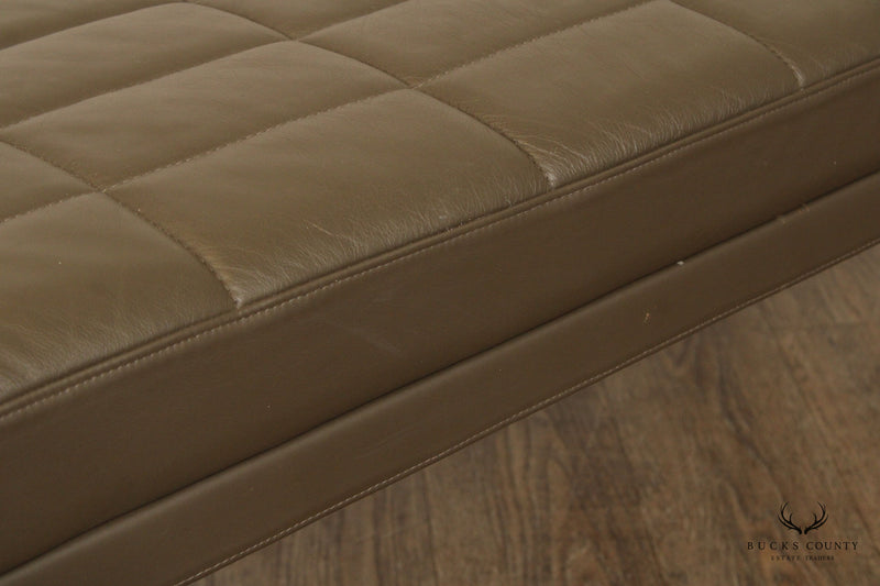 Geiger International Quilted Leather Museum Tuxedo Bench