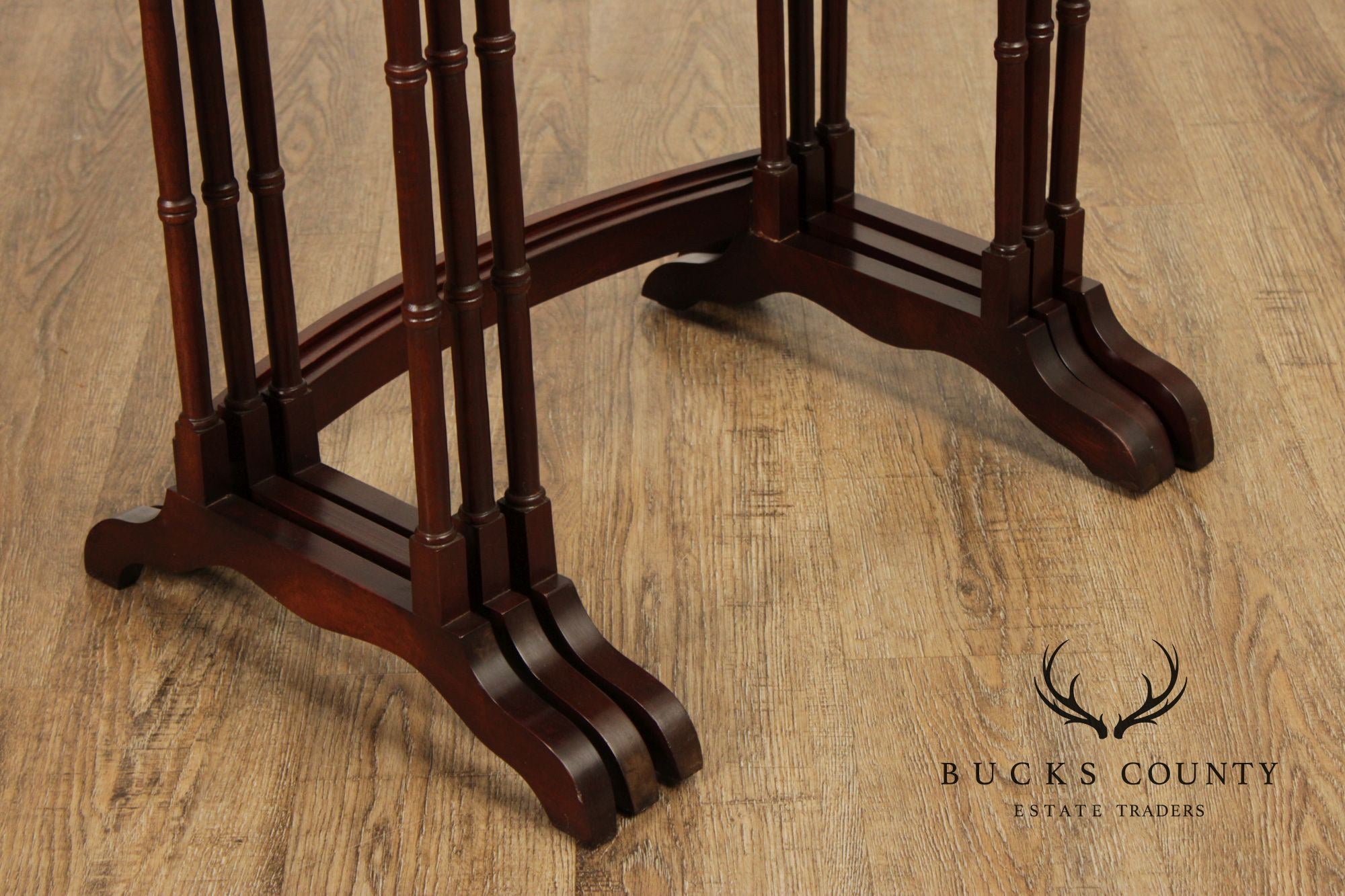 Colony Furniture Regency Style Inlaid Mahogany Nesting Tables