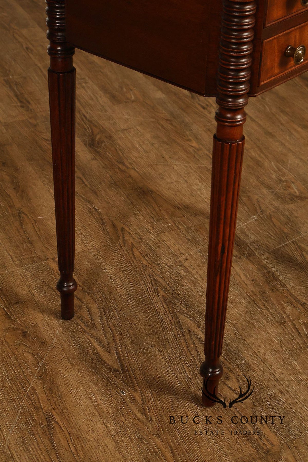 Federal Sheraton Style Mahogany Two-Drawer Side Table