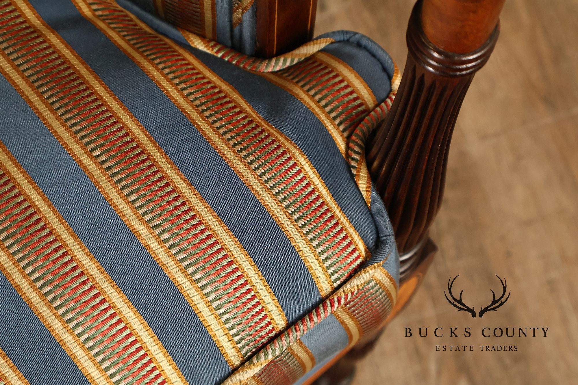 Sheraton Style Vintage Inlaid Mahogany Armchair