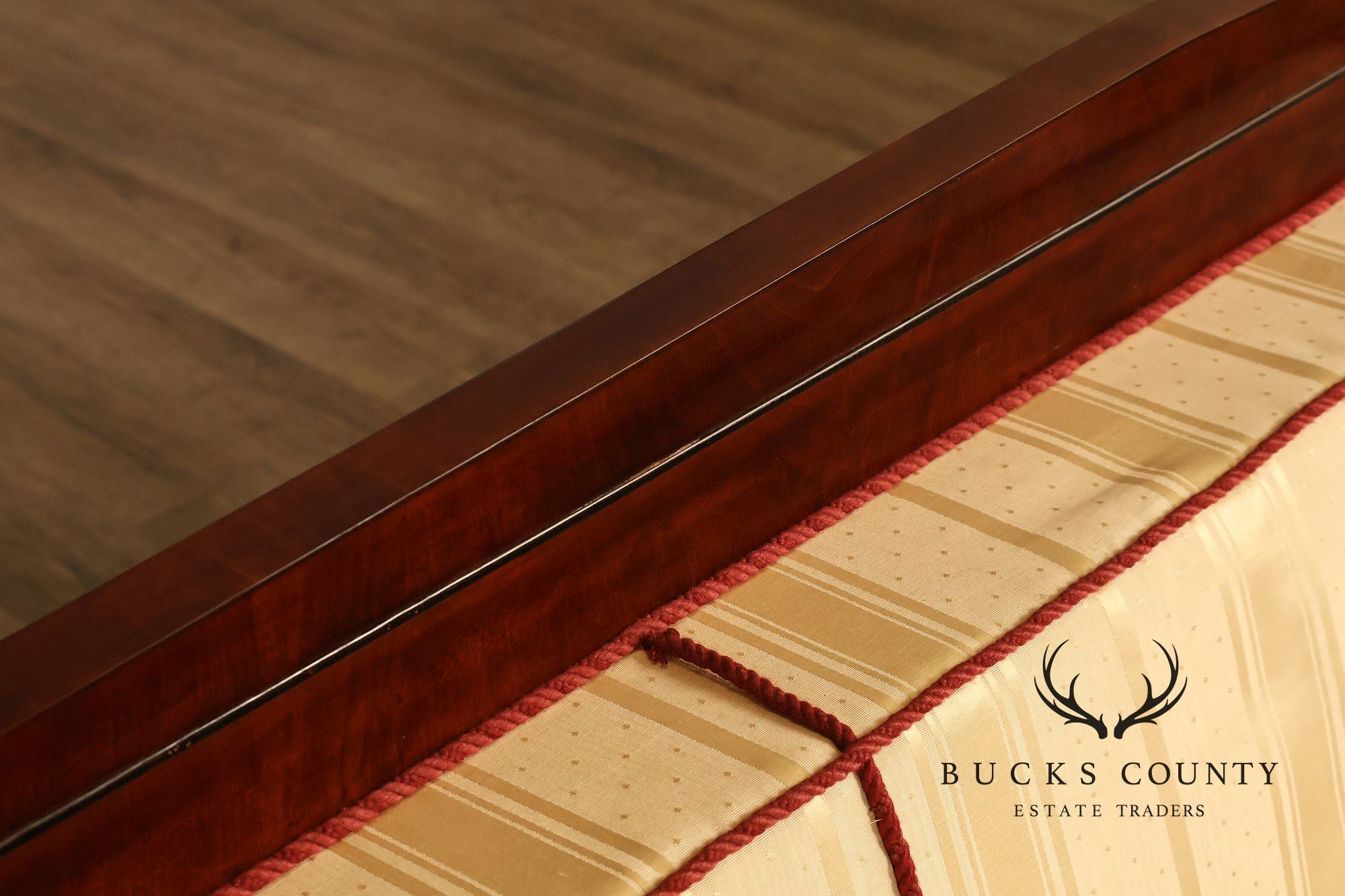 Biedermeier Style Antique Inlaid Mahogany Box Sofa