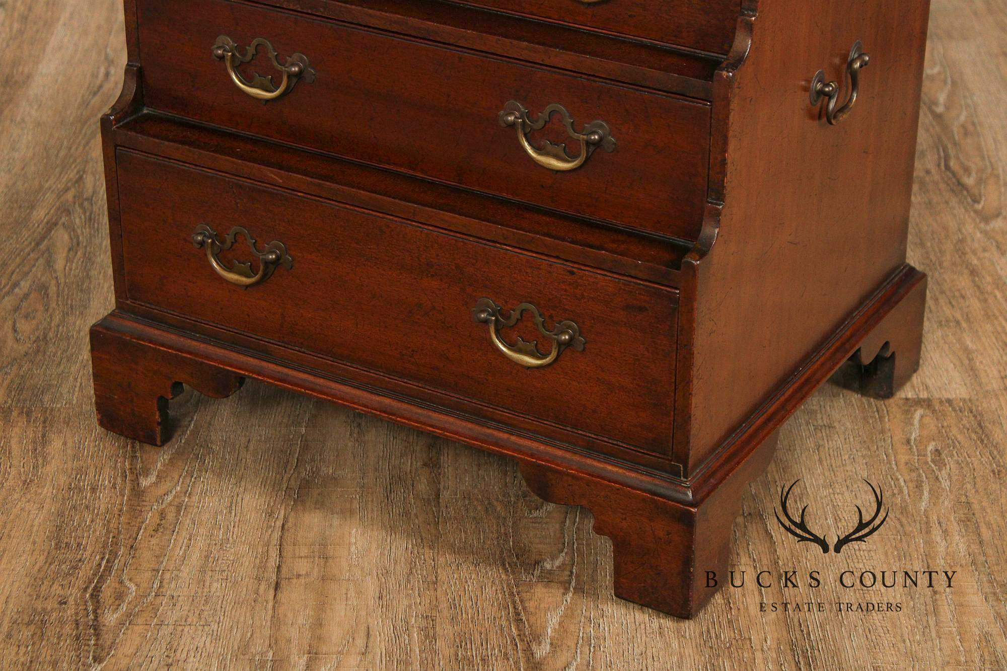 English George III Style Mahogany Three-Drawer Chest Side Table