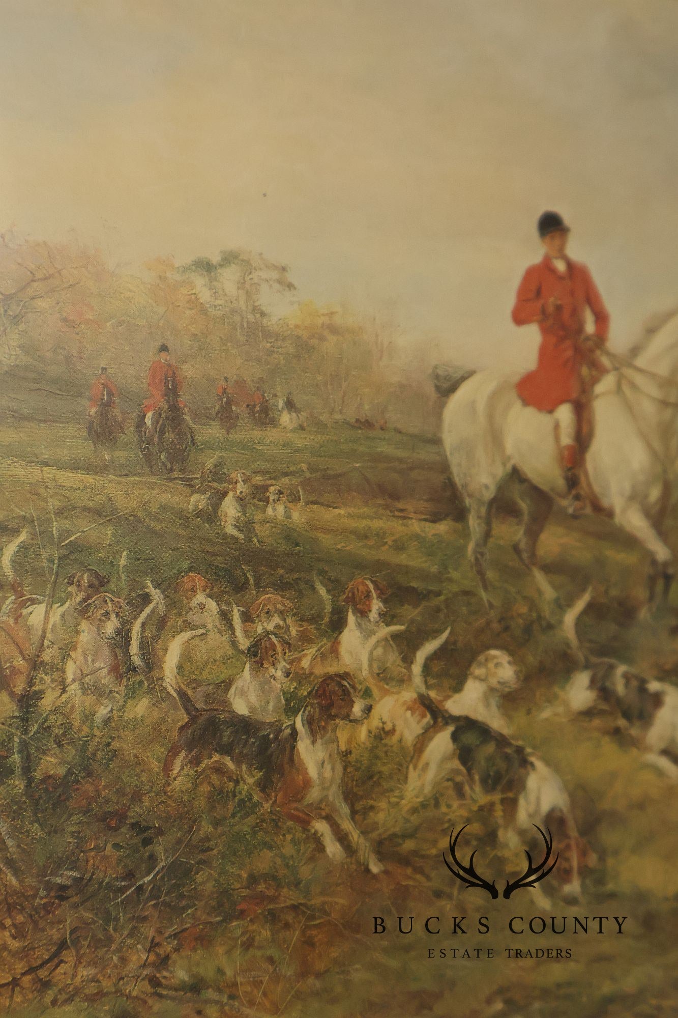 Set of Four Vintage Fox Hunt Scene Framed Prints
