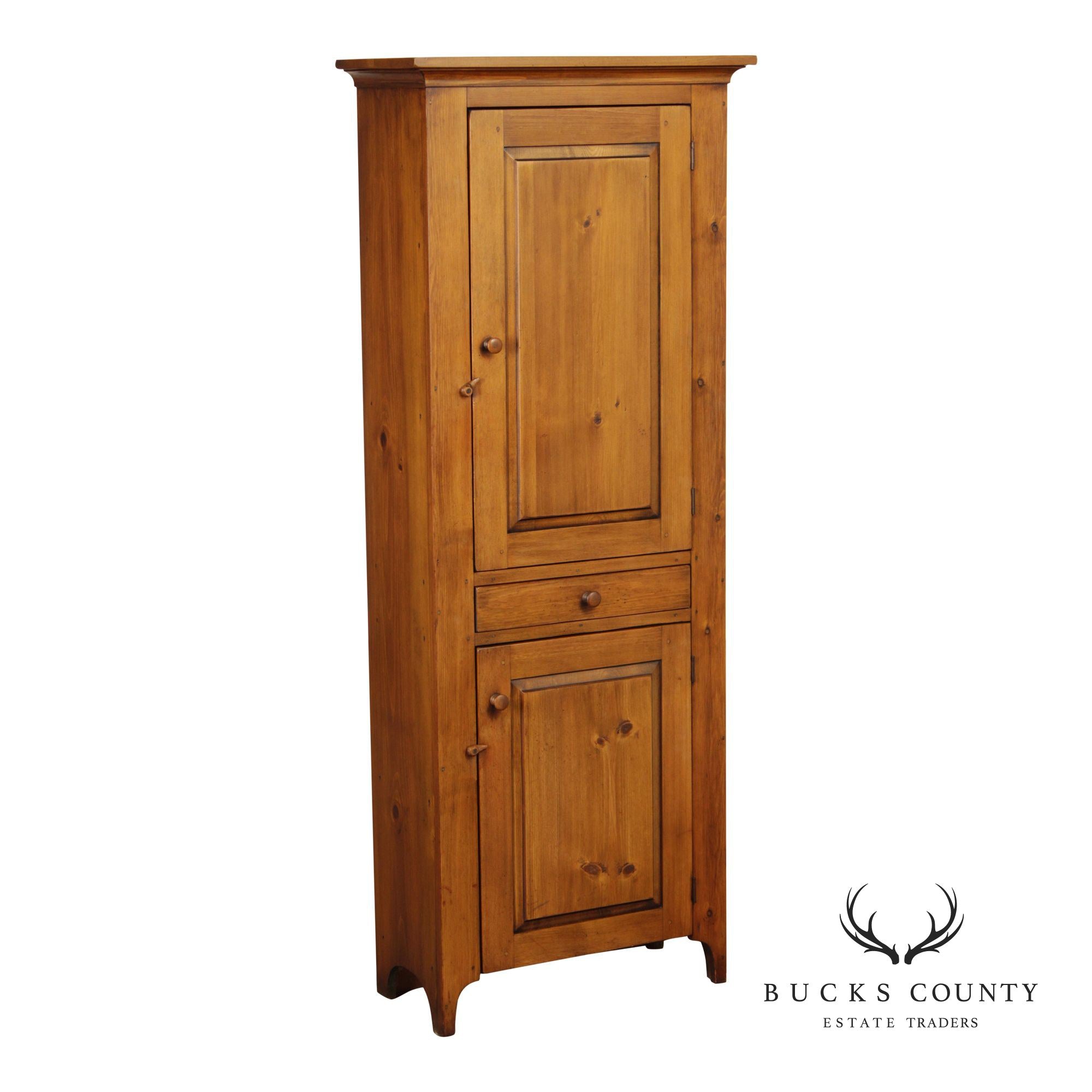 William Draper Country Classics Pine Two Door Narrow Storage Cabinet