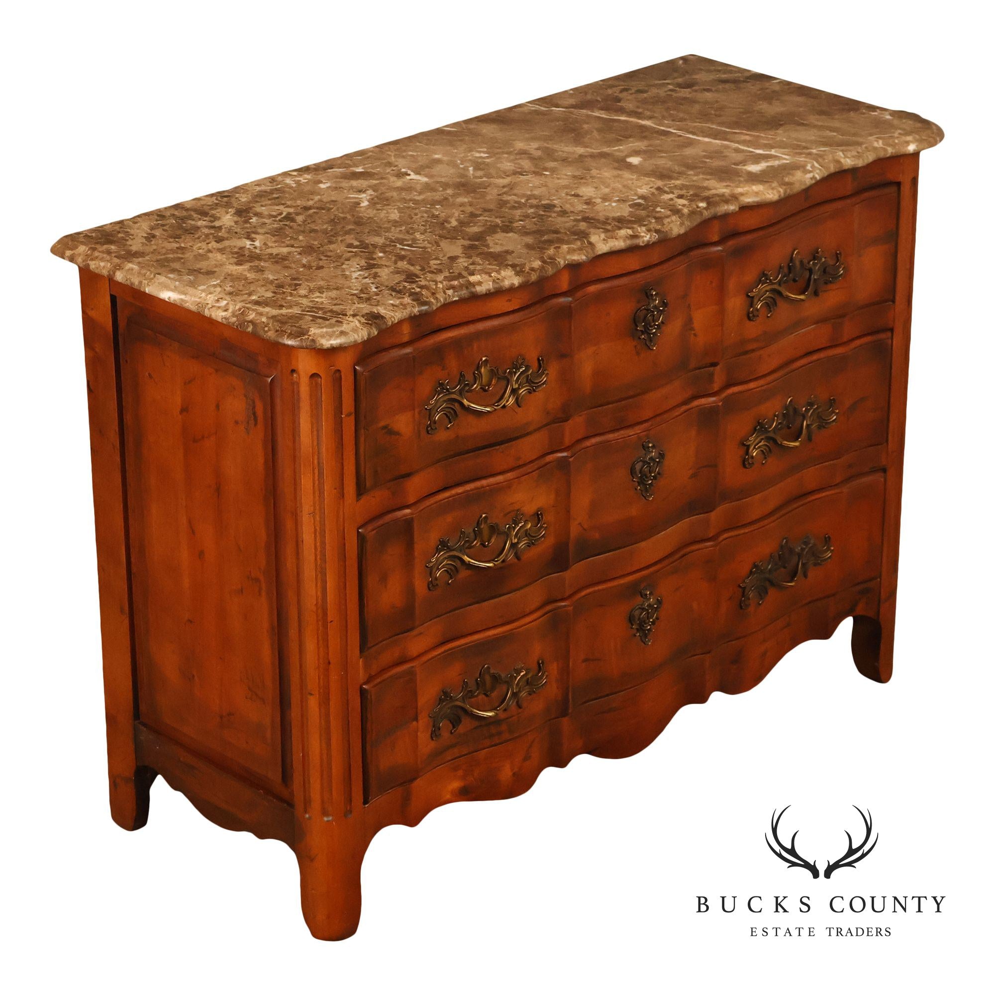 Century Furniture French Provincial Style Marble Top Chest