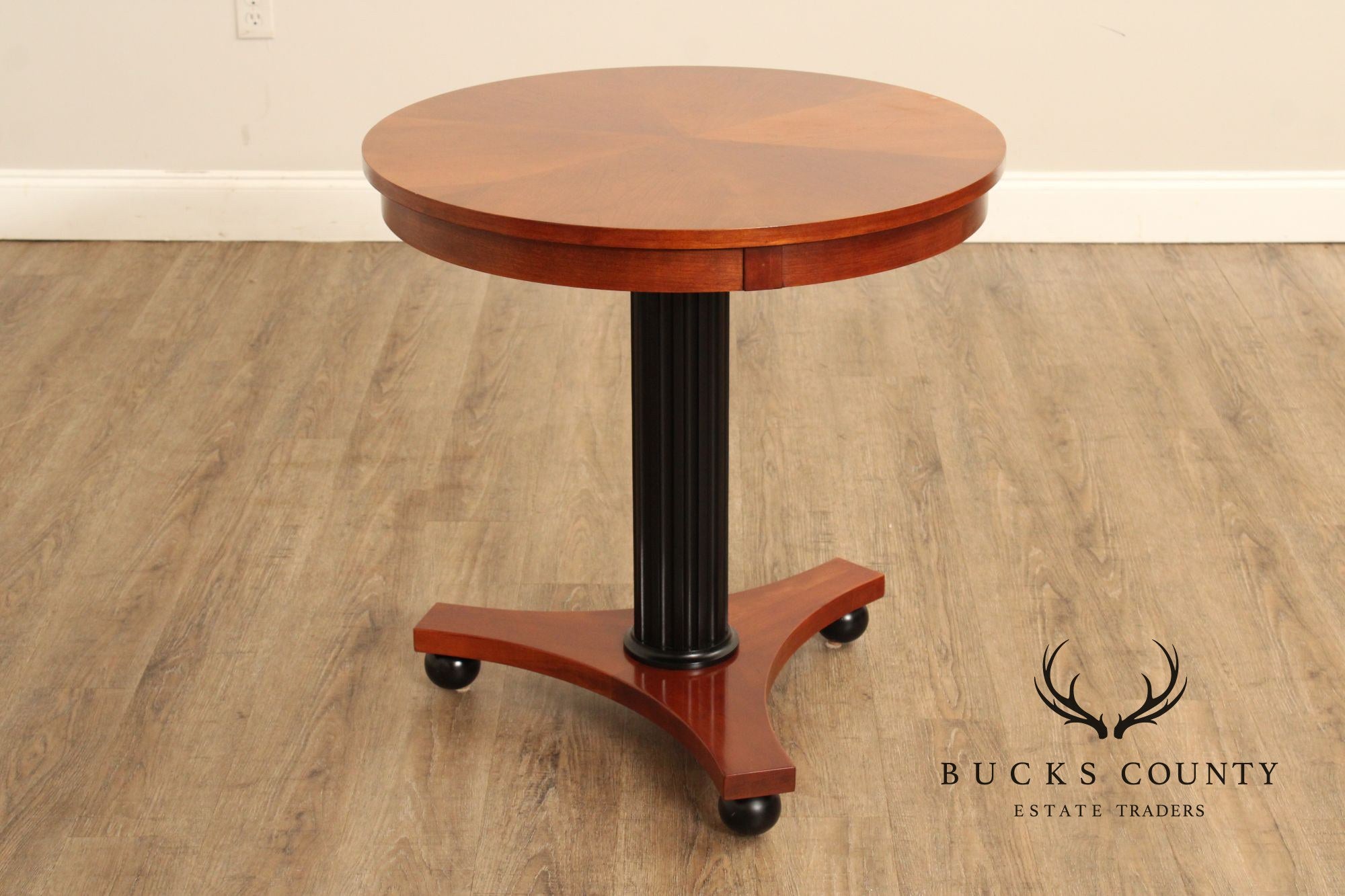 Ethan Allen Medallion Collection Round Cherry Pedestal Side Table