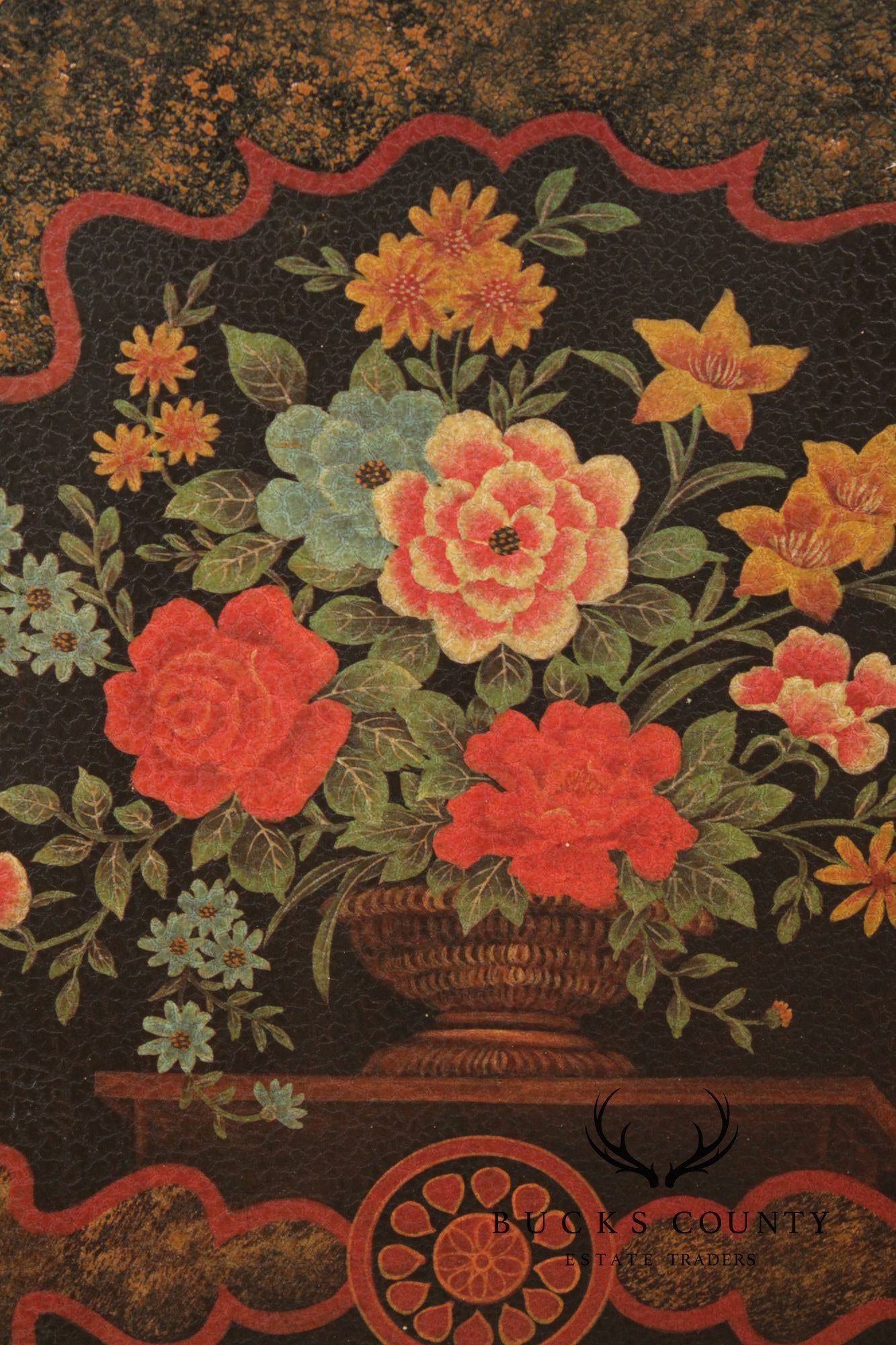 Chinoiserie Lacquered Media Storage Cabinet