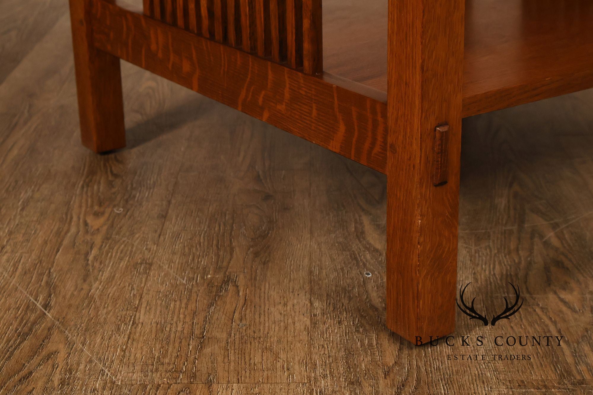 Stickley Mission Oak Spindled Side Lamp Table