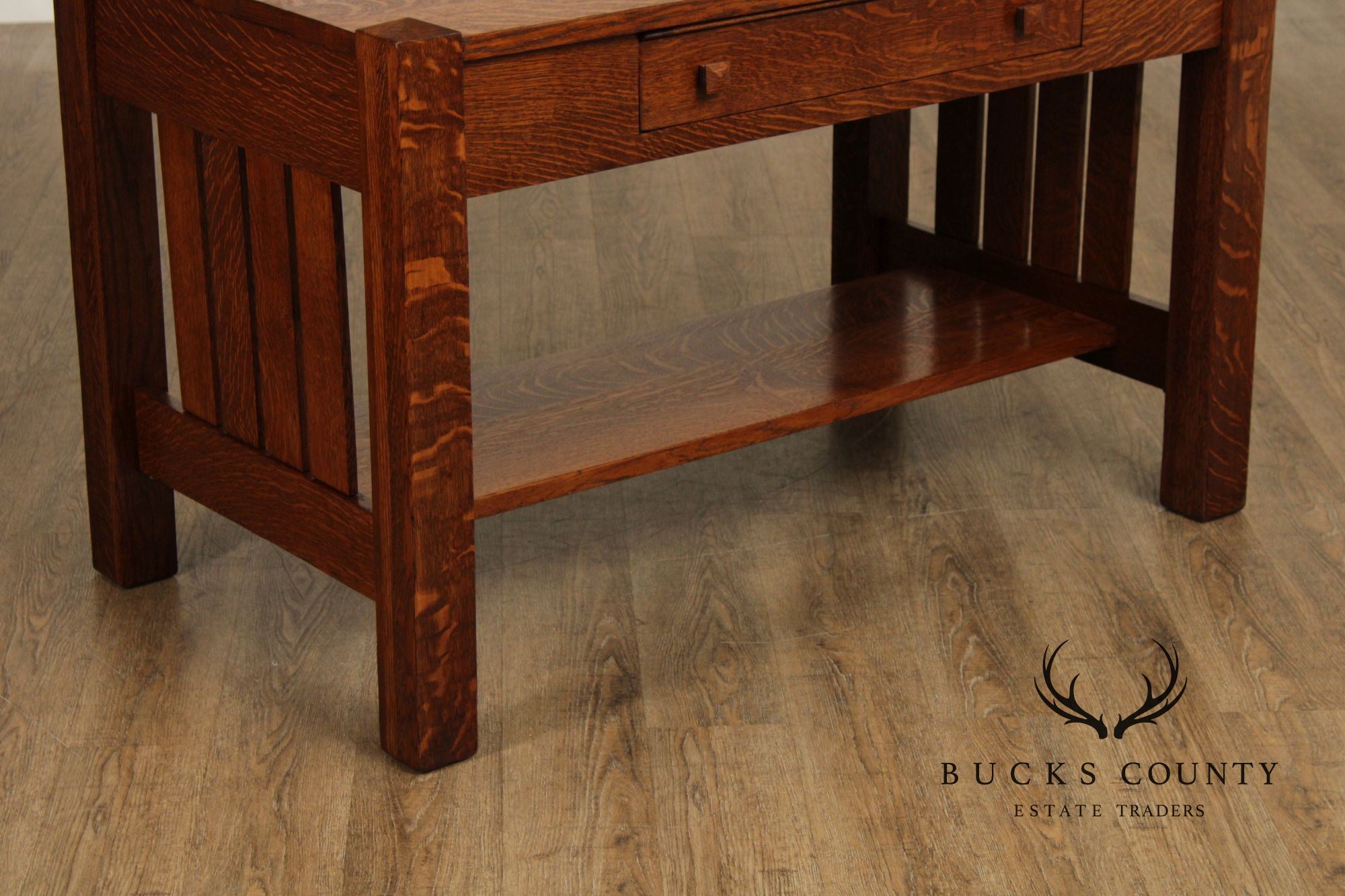 Antique Mission Oak Library Table