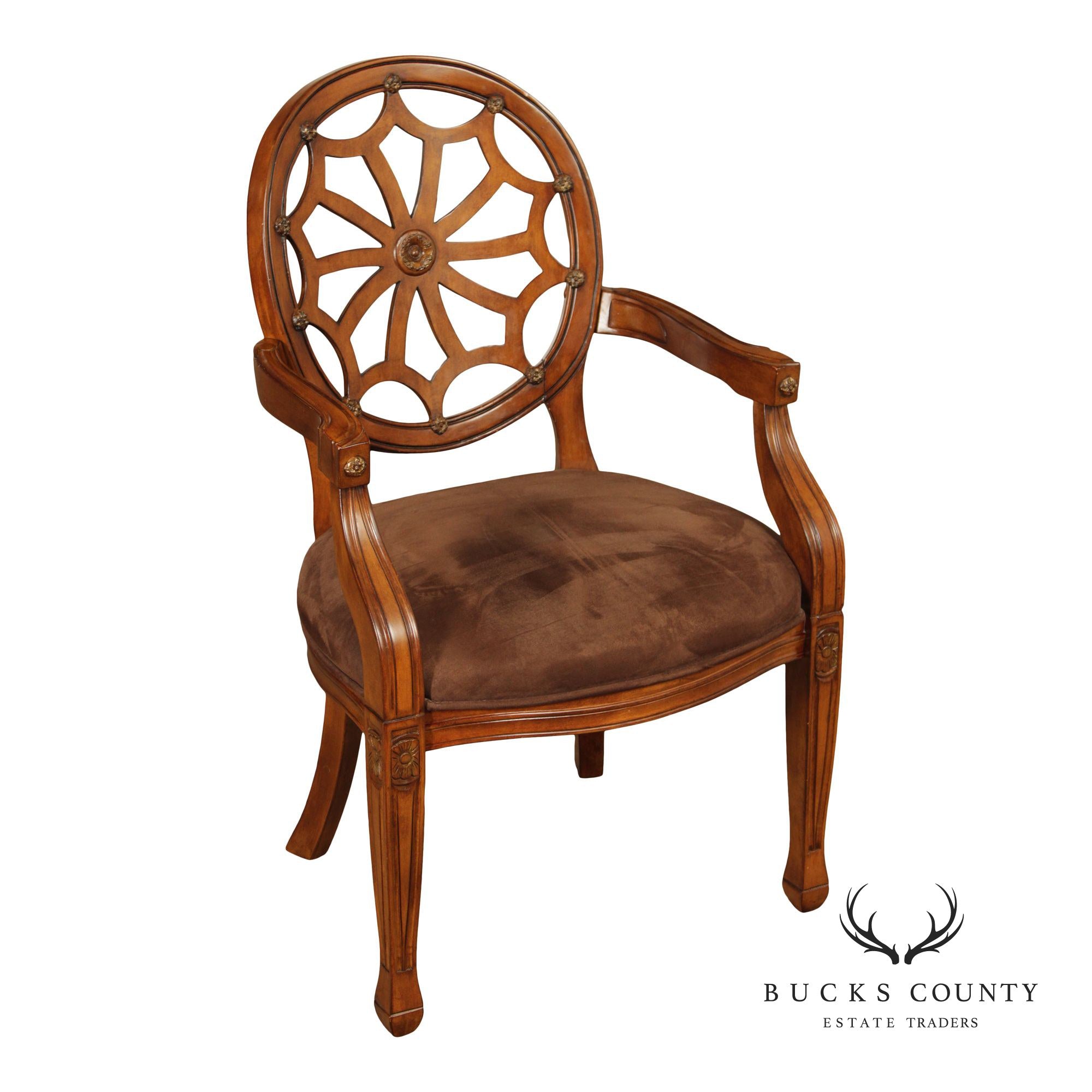 Hepplewhite Style Spider Web Back Armchair