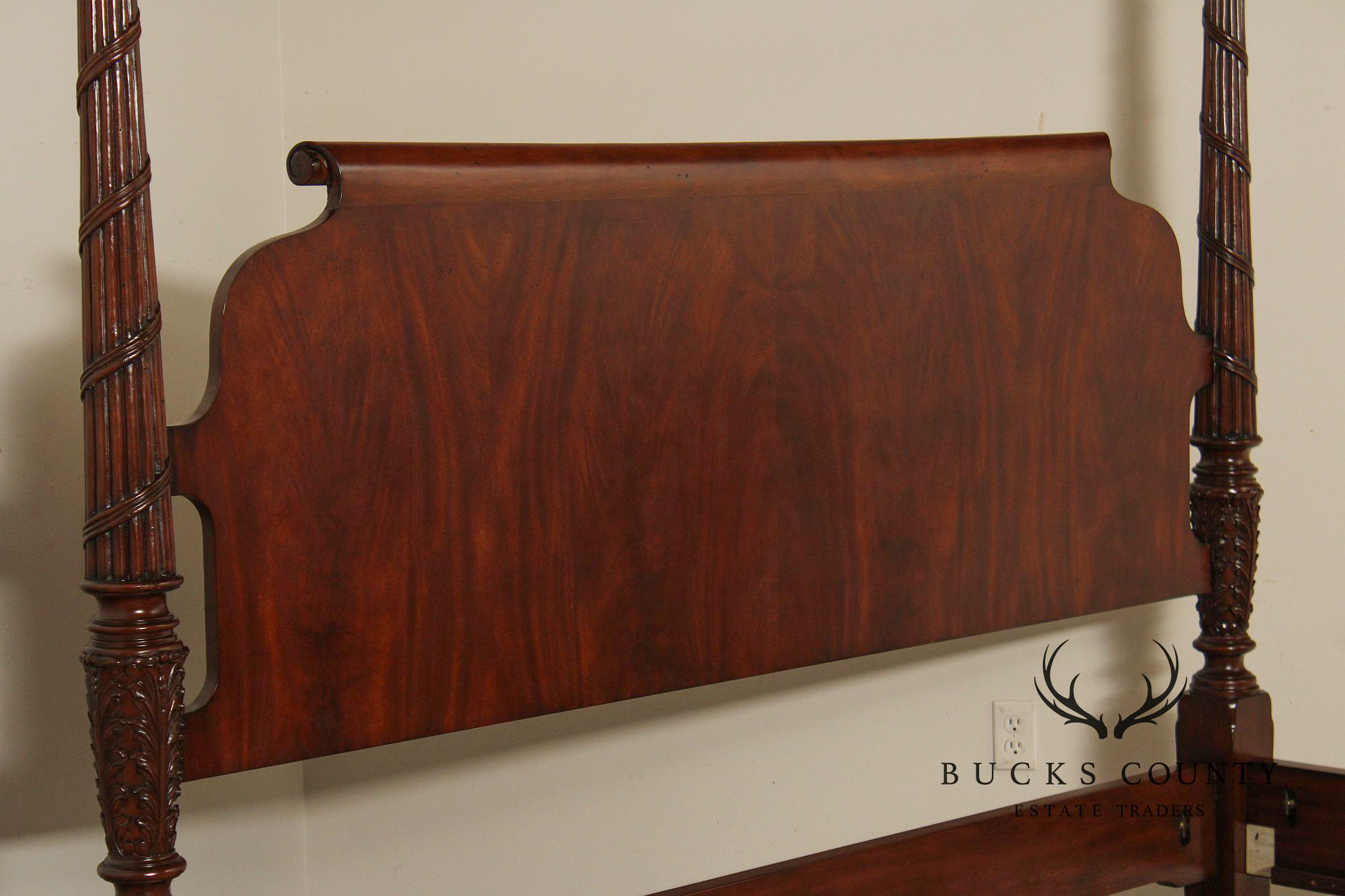 Ethan Allen Federal Style Mahogany King Poster Canopy Bed