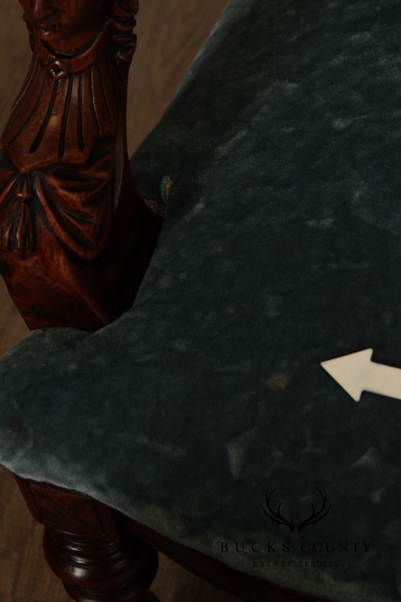 Antique Renaissance Revival Figural Carved Walnut Armchair