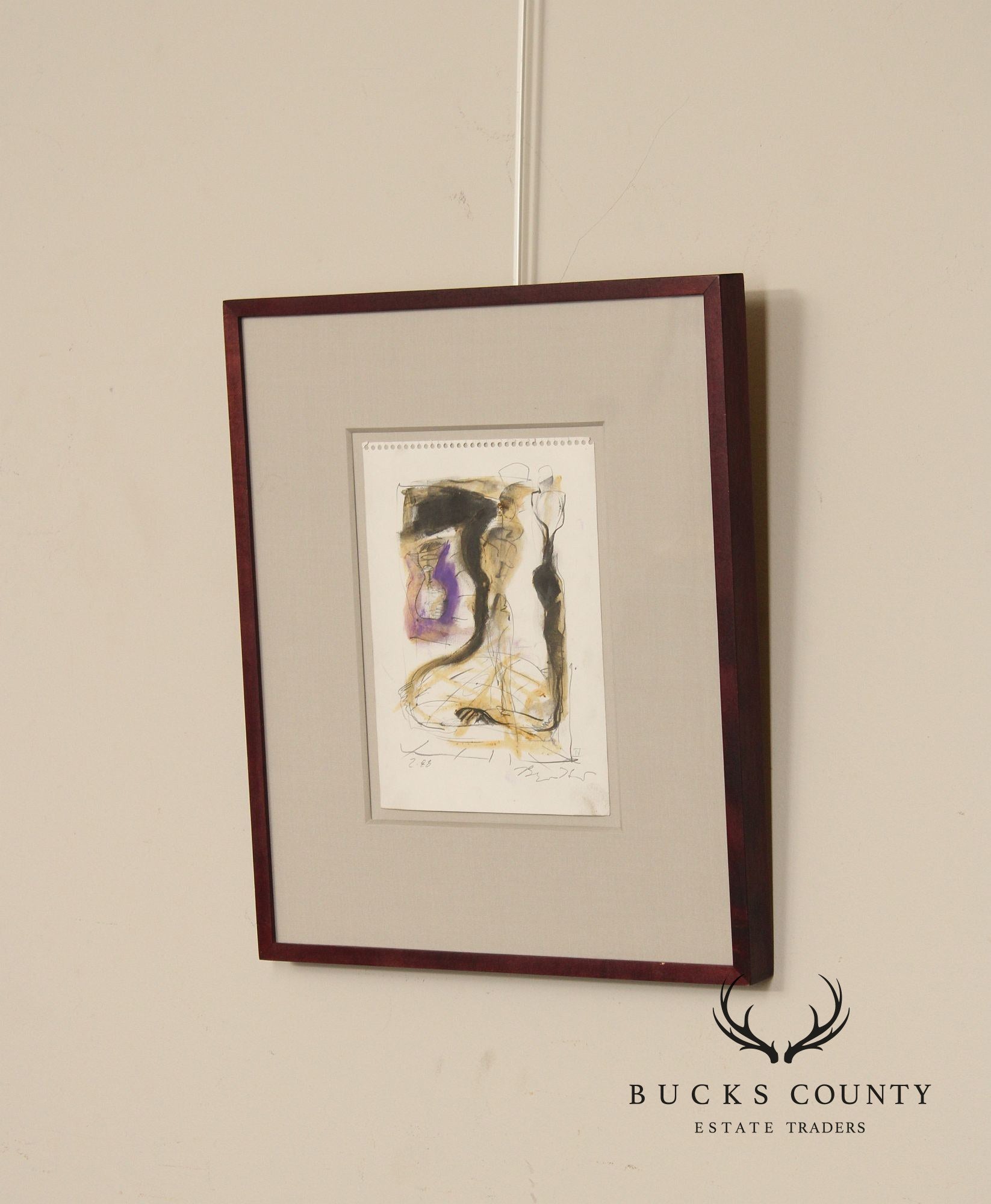 Bryan Hunt Abstract Graphite on Paper, 'Four Movements IV'