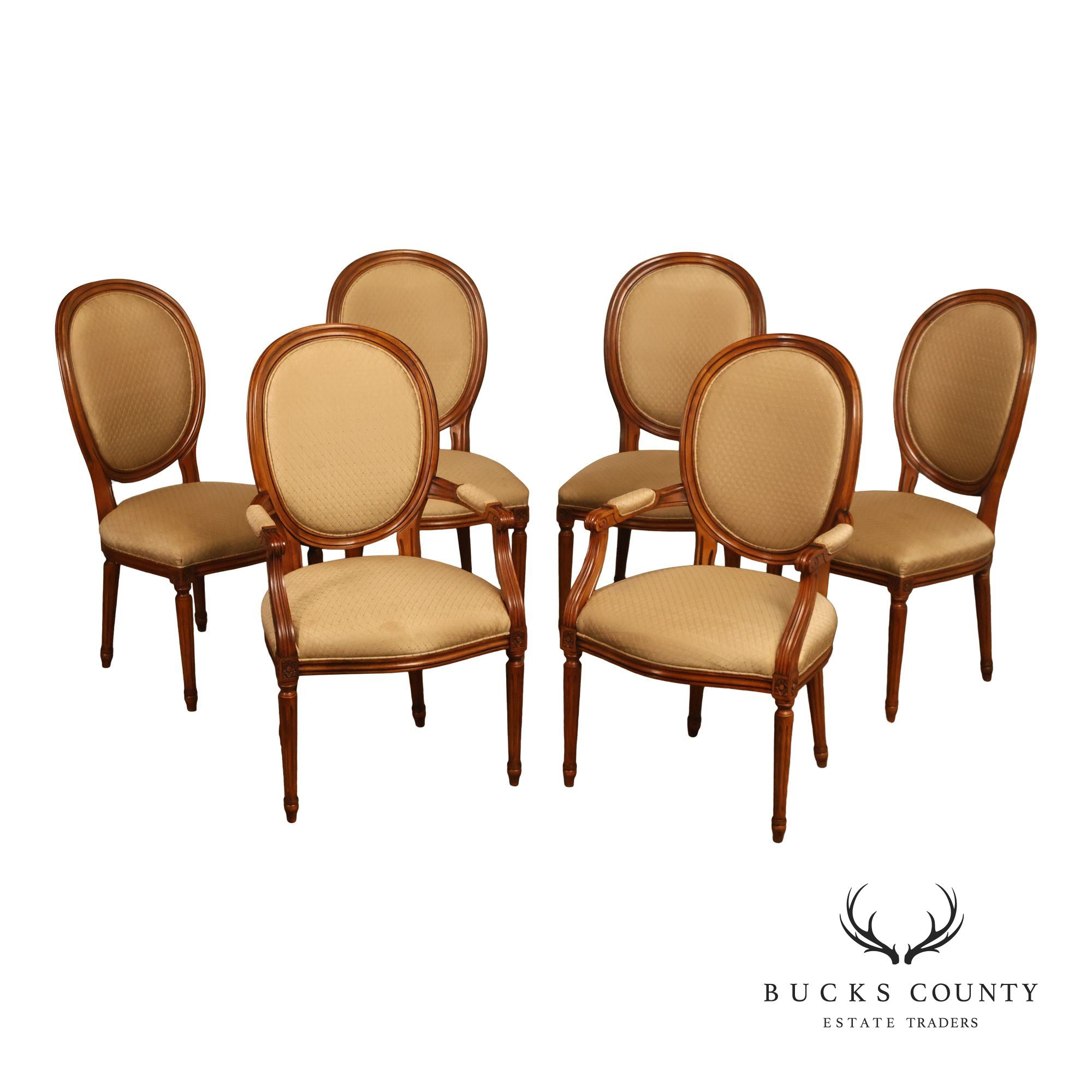 Stickley Louis XVI Directore Style Set Of Six Cherry Dining Chairs