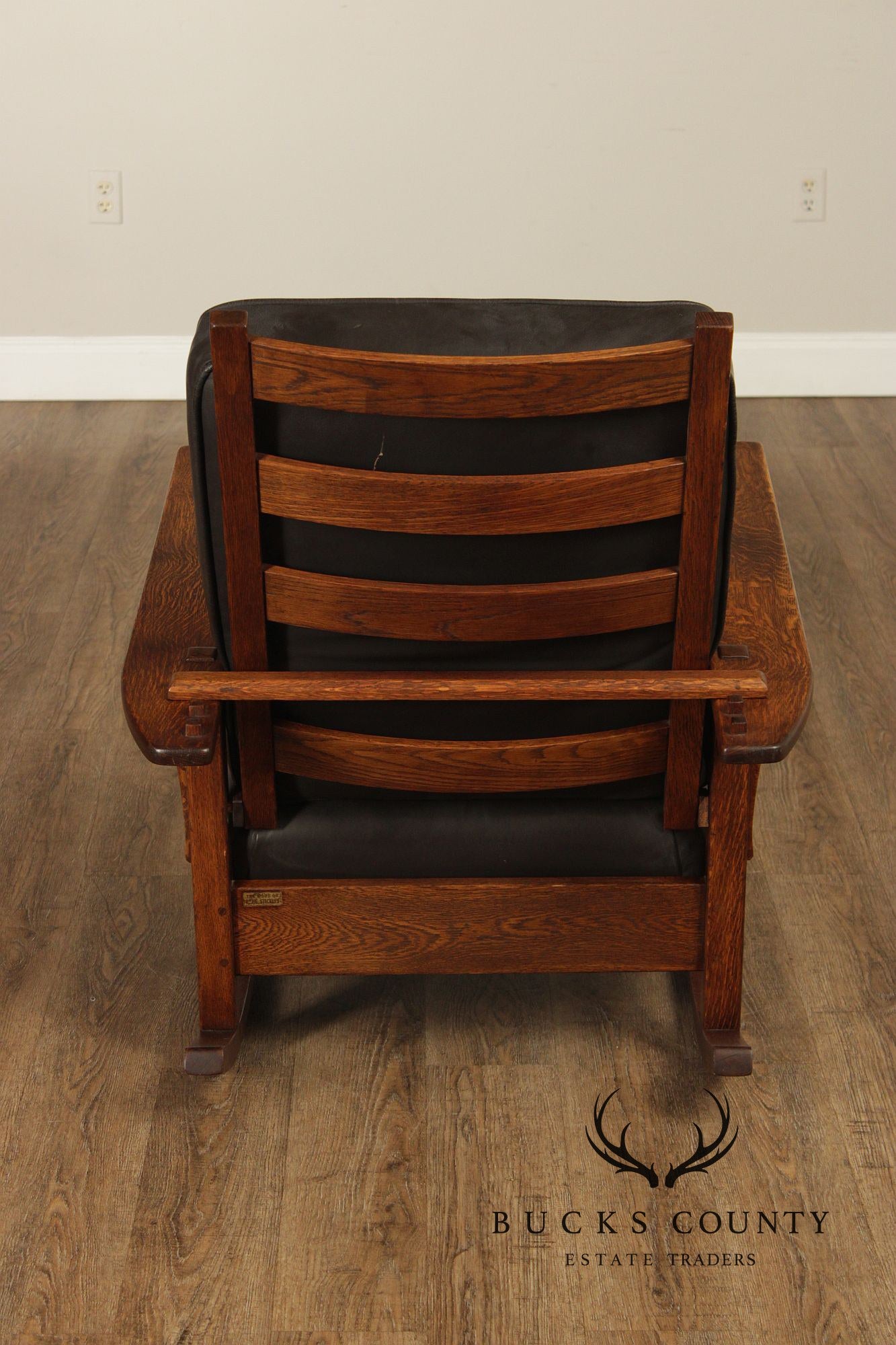 Antique L. & J.G. Stickley Mission Oak Morris Rocker