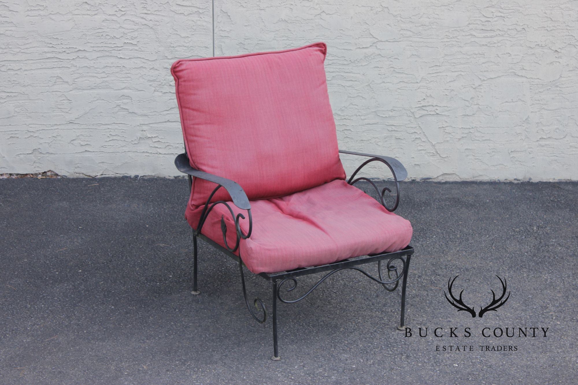 Vintage Wrought Iron Patio Or Garden Lounge Chair