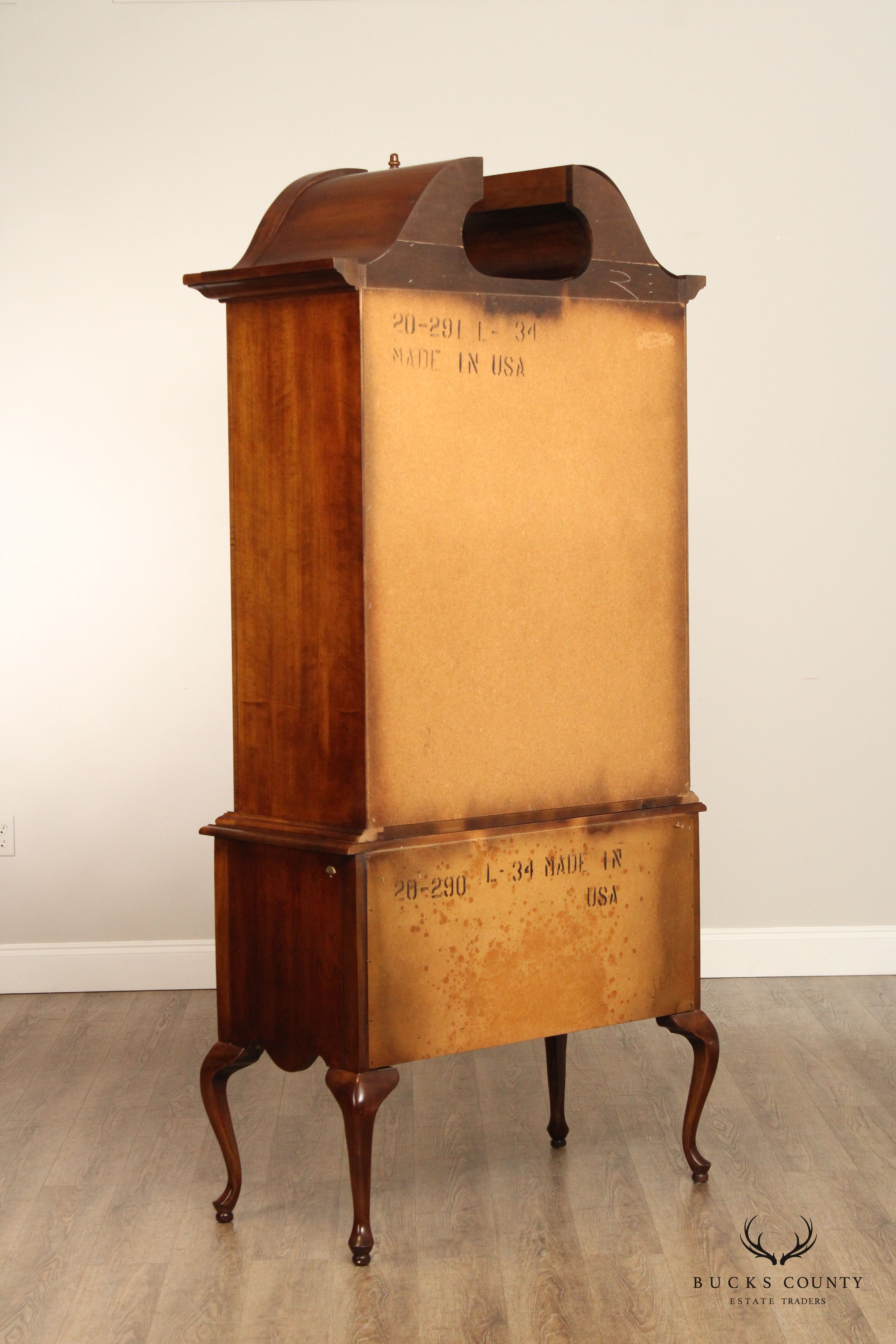 American Drew Queen Anne Style Cherry Highboy Chest