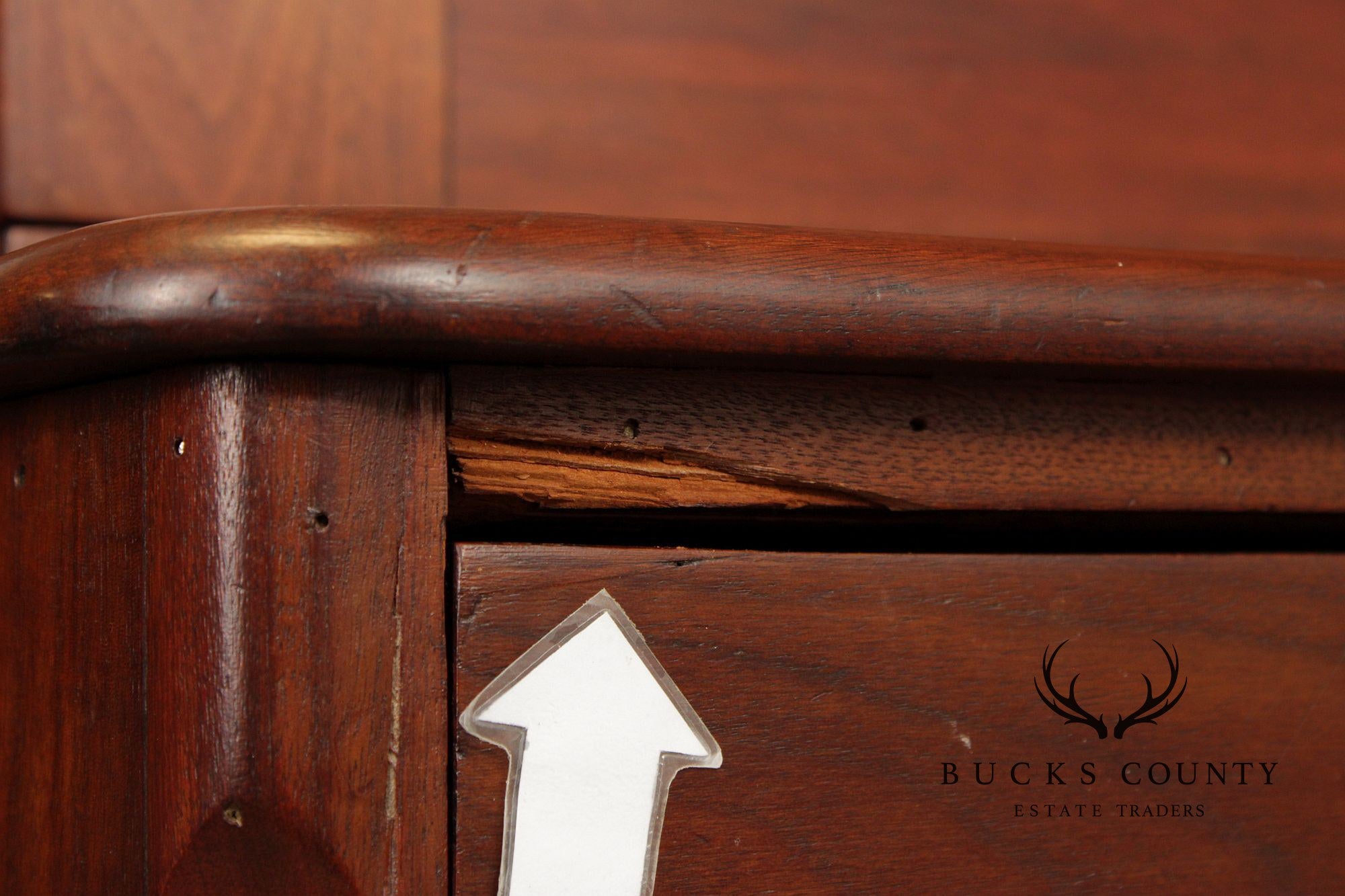 Antique American Walnut Chest With Blind Door Bookcase Top