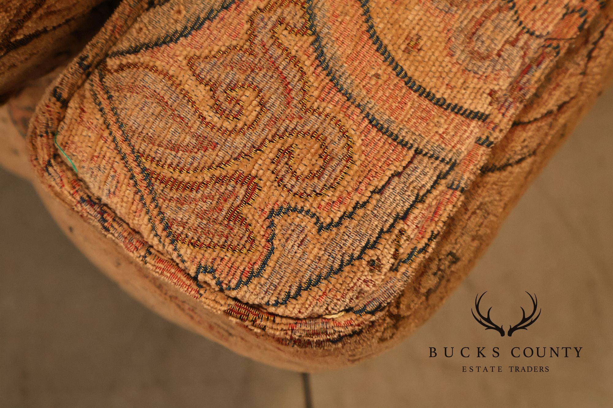 Kravet Paisley Upholstered Rolled Arm Sofa