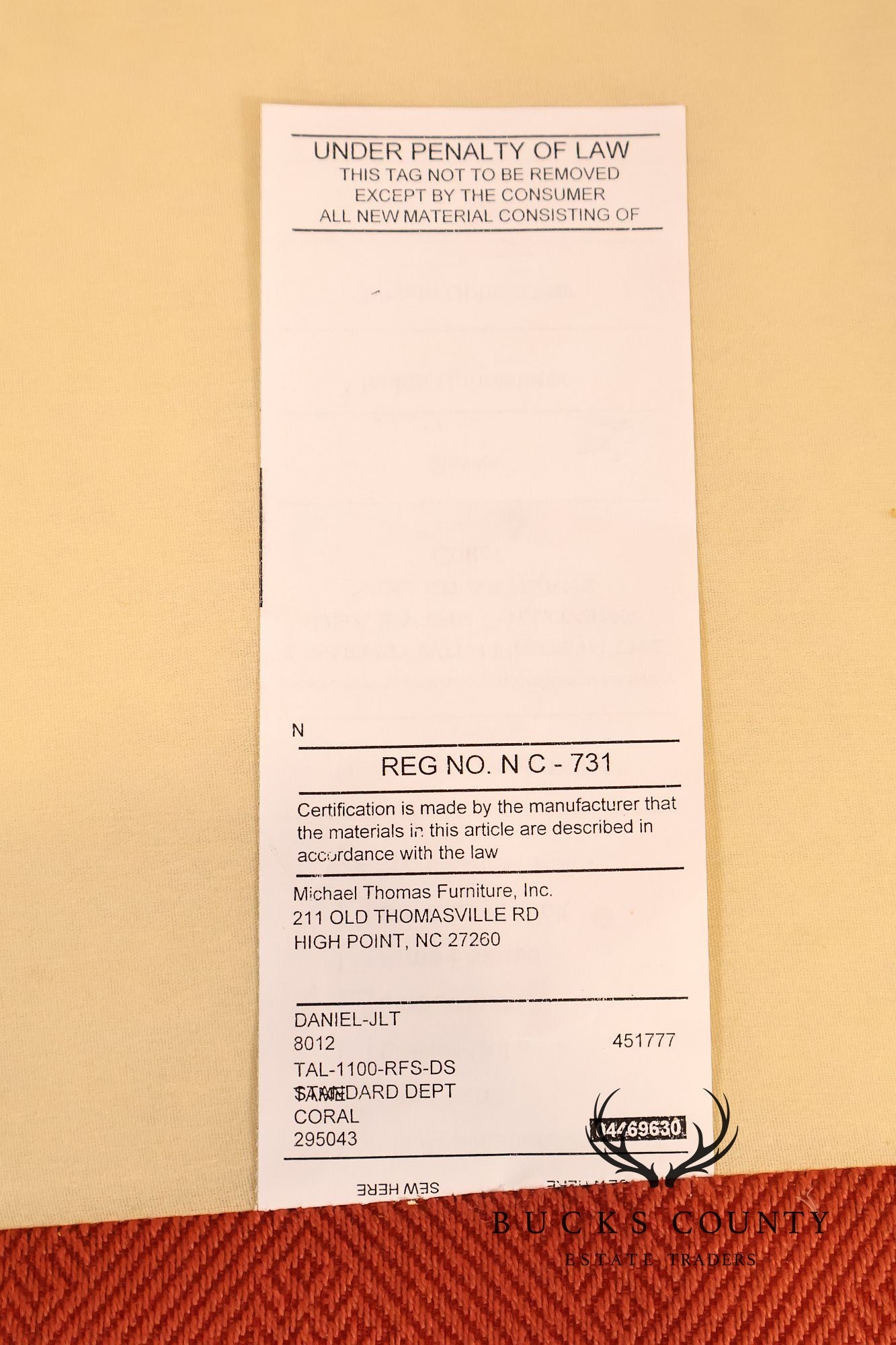 Miles Talbott Left-Facing Custom Upholstered Sectional Sofa