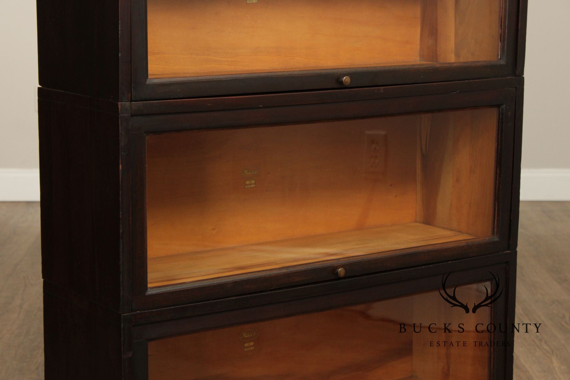 Macey Vintage Mahogany Three Section Barrister Bookcase