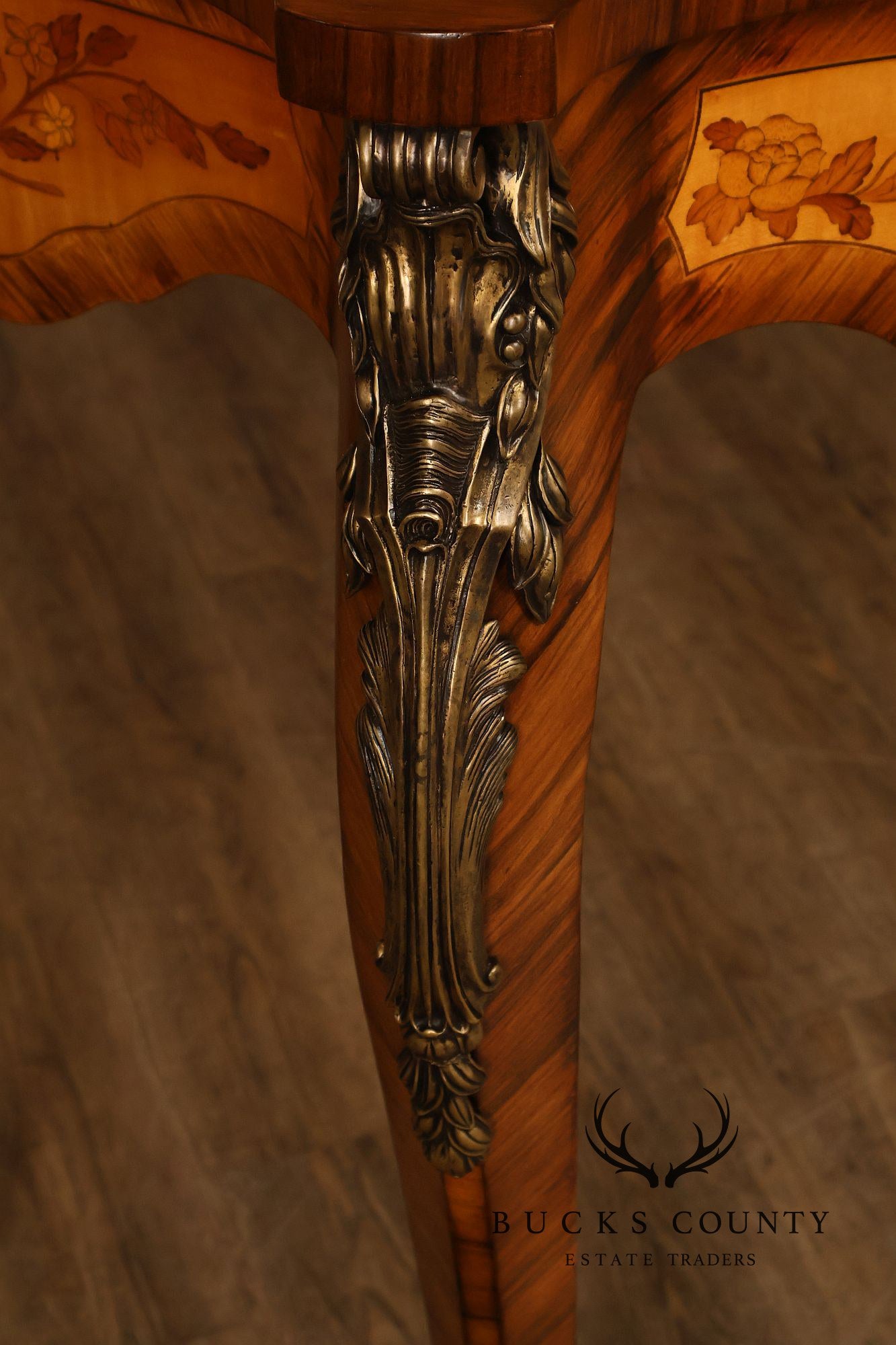 Maitland-Smith French Louis XV Style Inlaid Console Table