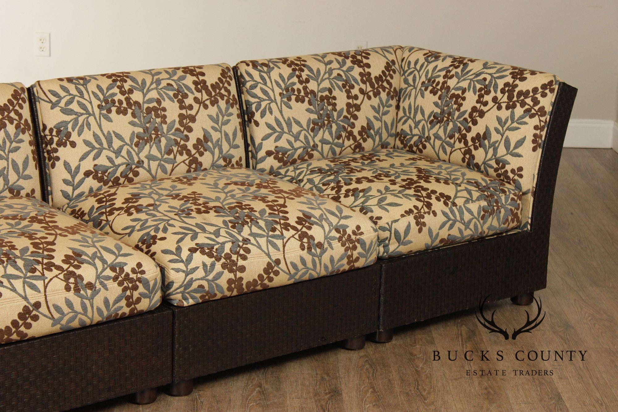 Orlando Diaz-Azcuy For McGuire Cambay Woven Wicker4 Part Sectional Sofa