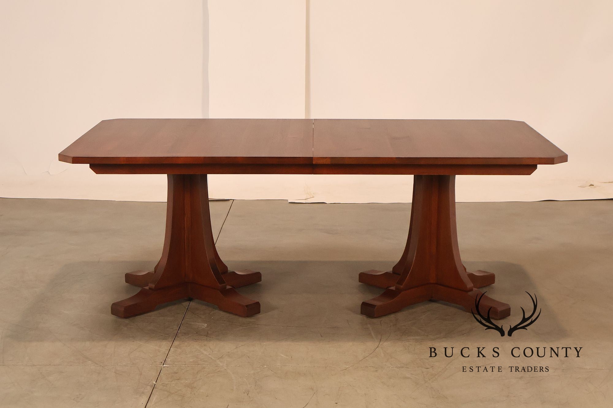 Stickley Mission Collection Oak Double Pedestal Dining Table
