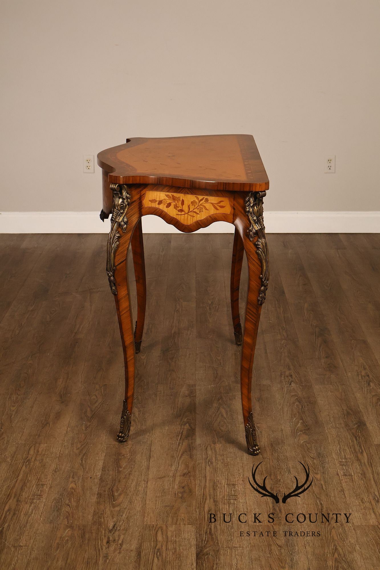 Maitland-Smith French Louis XV Style Inlaid Console Table