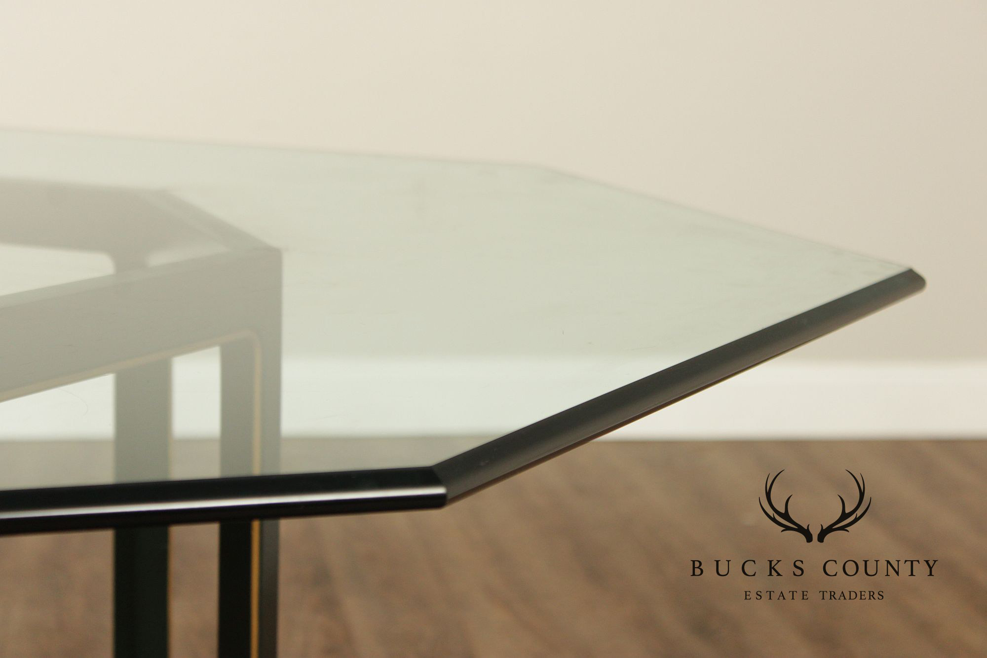 Kindel Chinoiserie Style Glass Top Dining Table