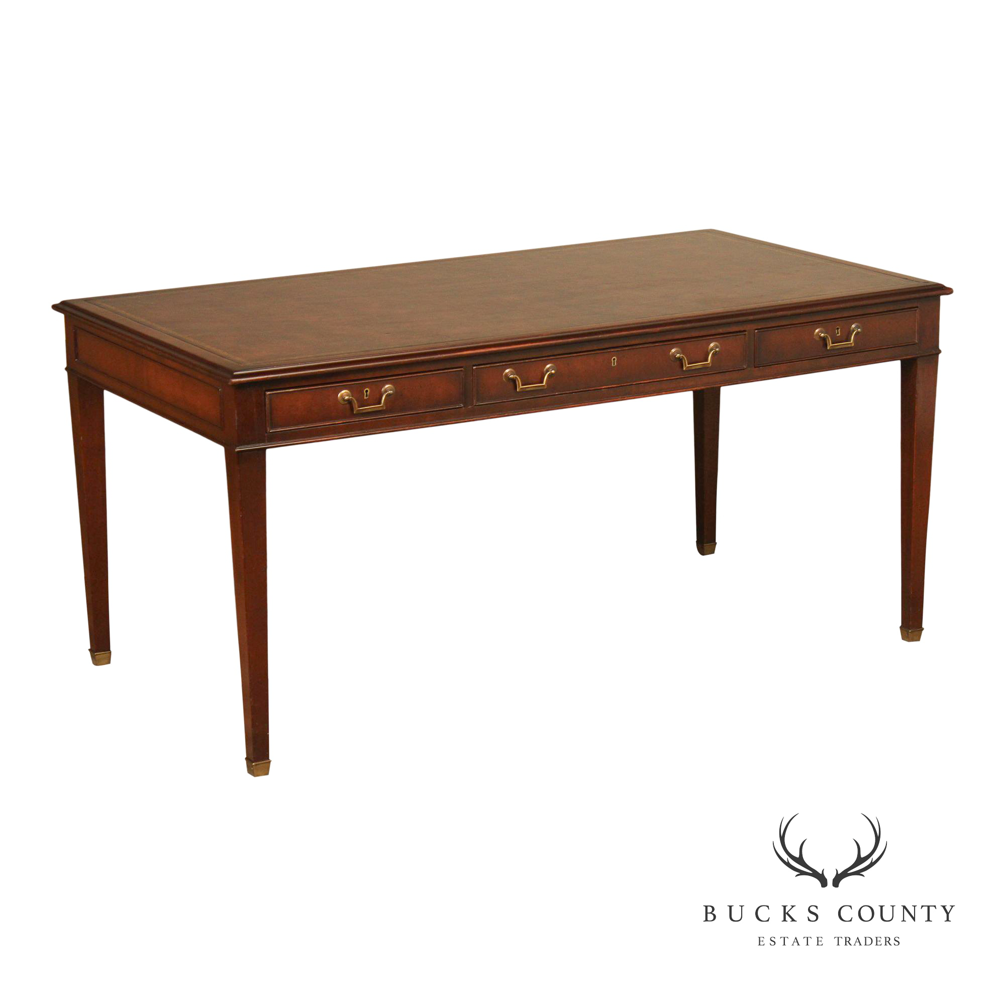 Regency Style Vintage Leather Top Mahogany Writing Desk
