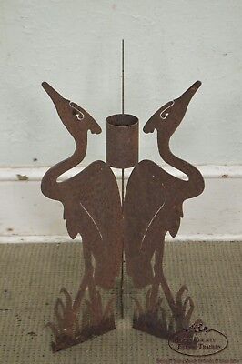 Hand Forged Steel Crane Garden Pedestal
