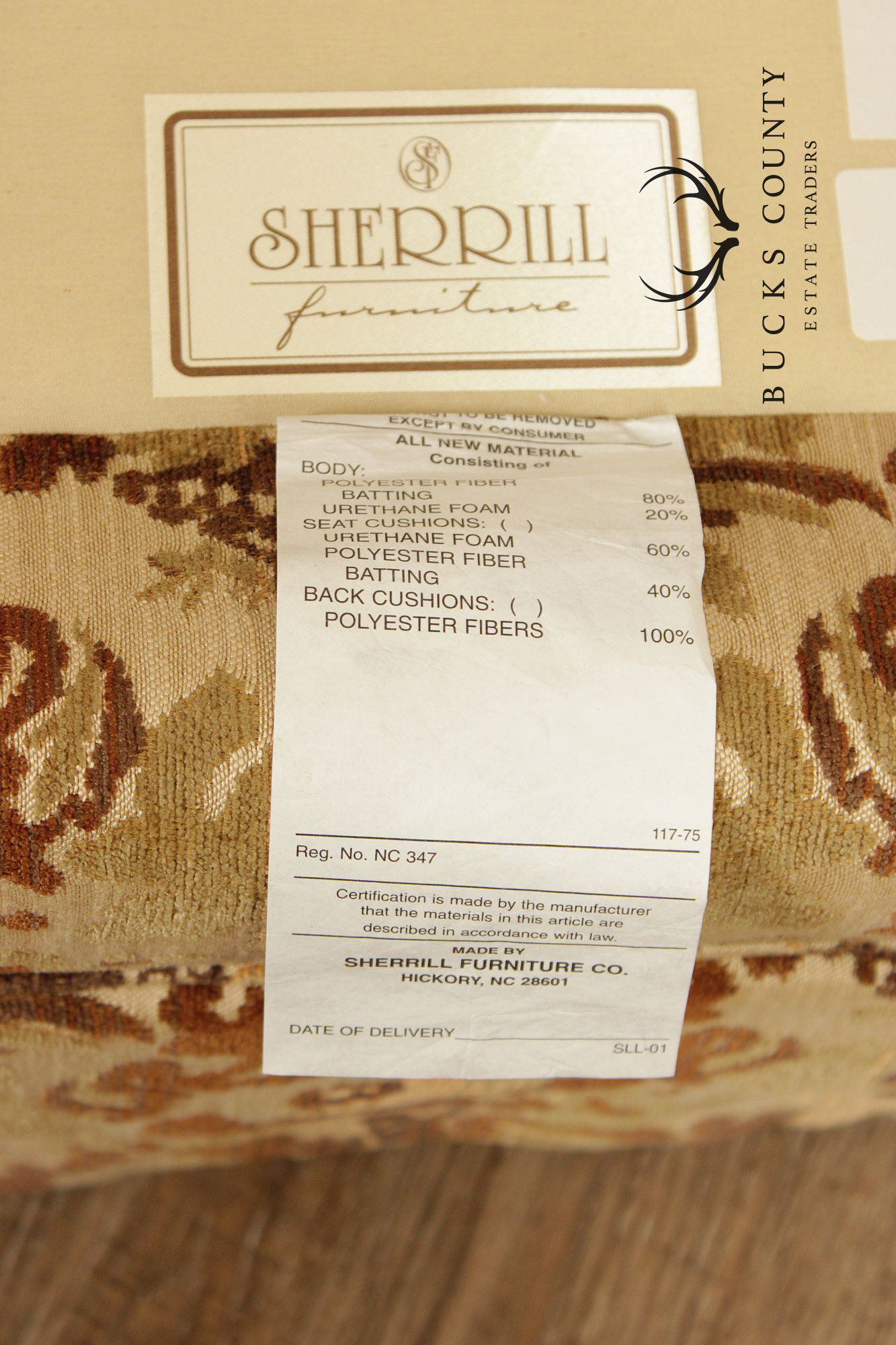 Sherrill Furniture Pair of Swivel Rocking Armchairs & Ottoman