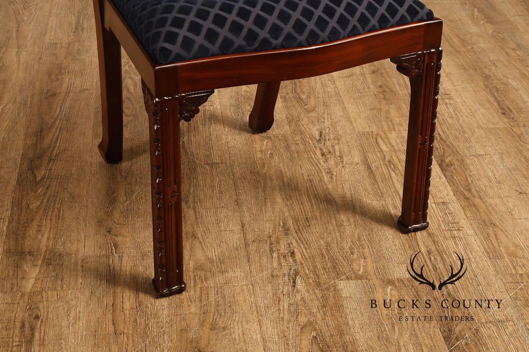 Maitland Smith Set Of 10 Chippendale Style Carved Mahogany Dining Chairs