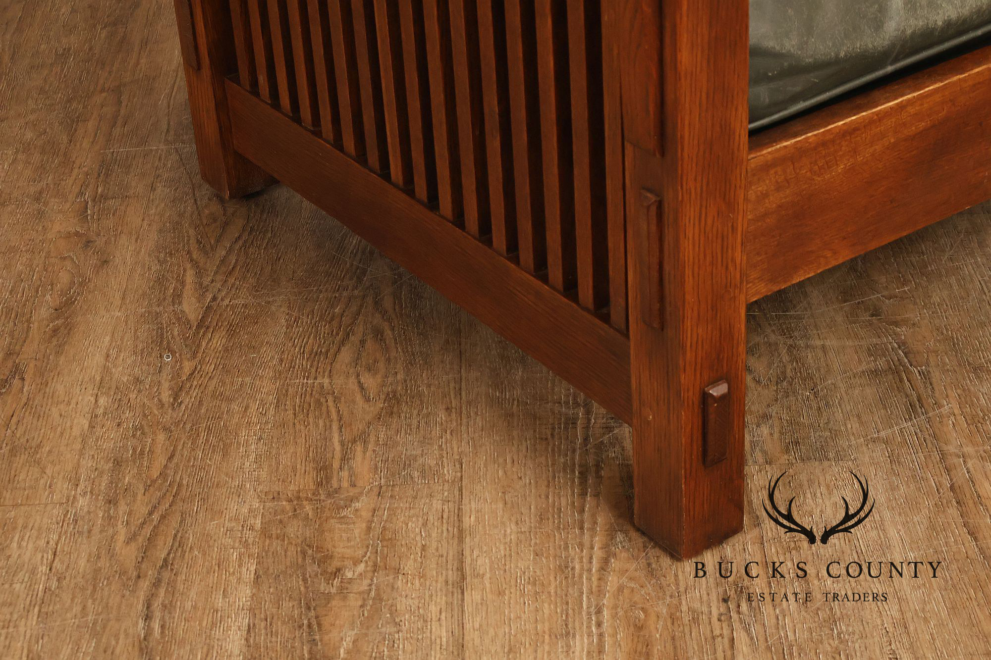 Stickley Mission Collection Oak Bent Arm Morris Chair and Ottoman