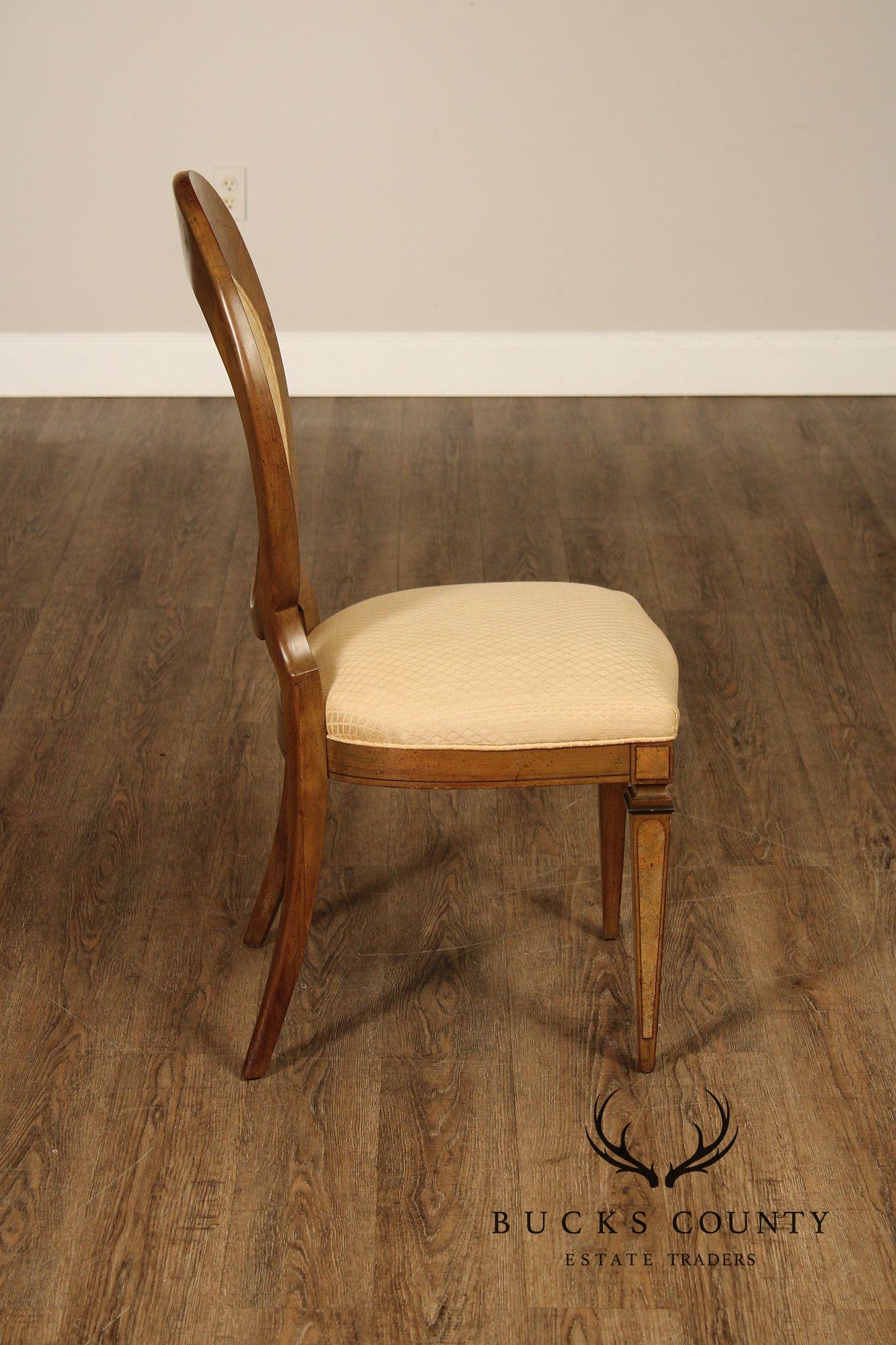Biedermeier Style Set of Four Burlwood Dining Chairs