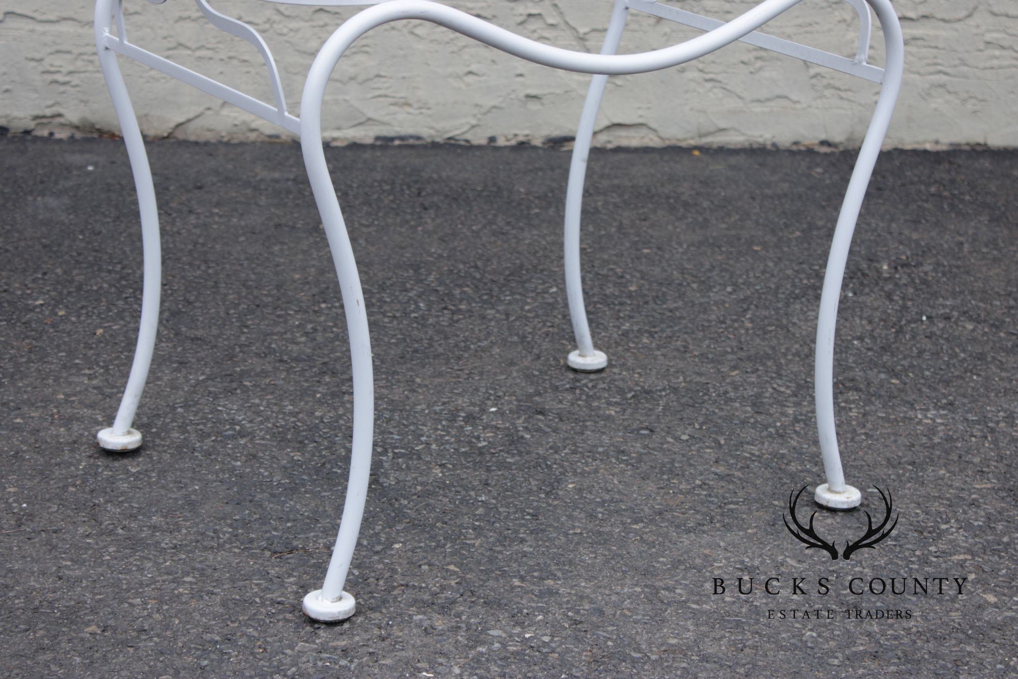 Woodard Glass Top Wrought Iron Patio Side Table