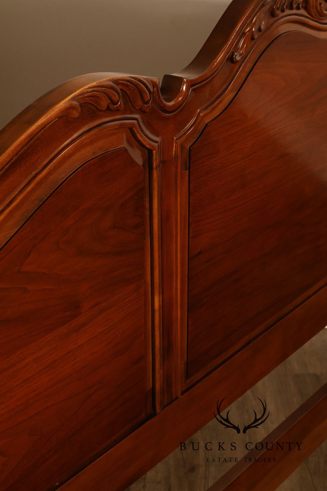 Henredon Carved Cherry King Size Bed Frame