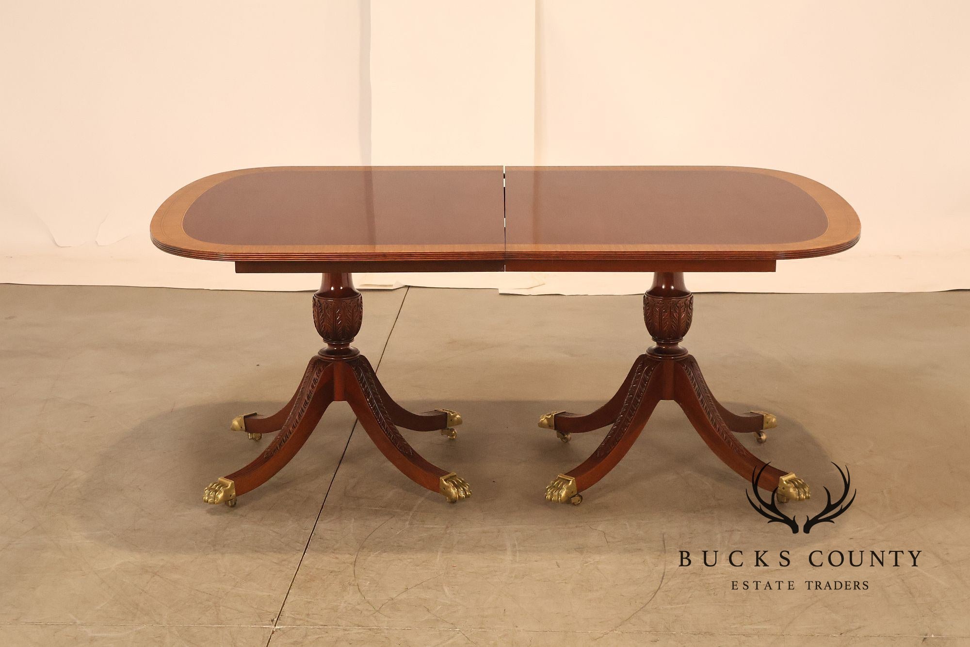 Councill Craftsmen Mahogany Double Pedestal Expandable Dining Table