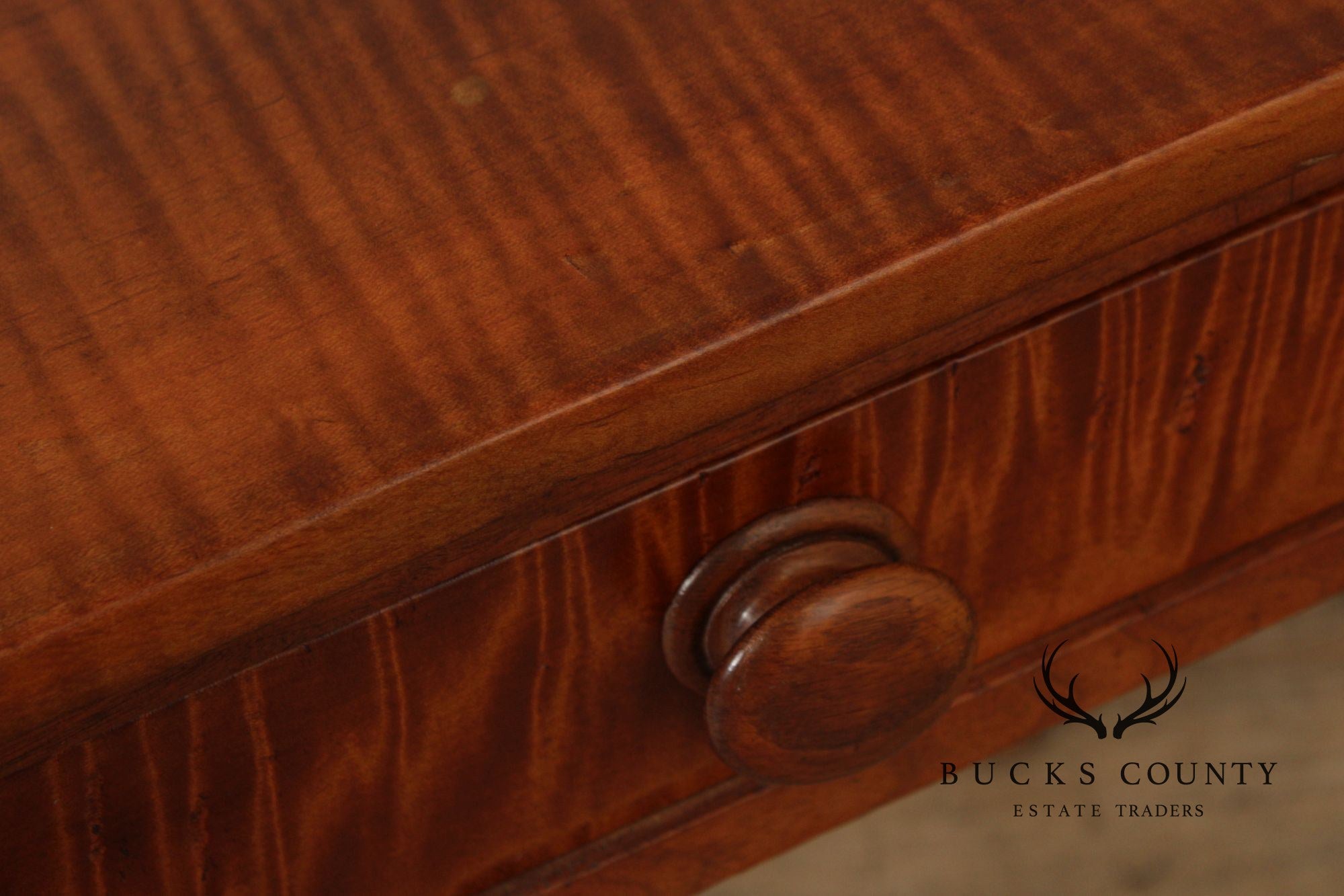 Antique Sheraton Tiger Maple And Walnut Side Table