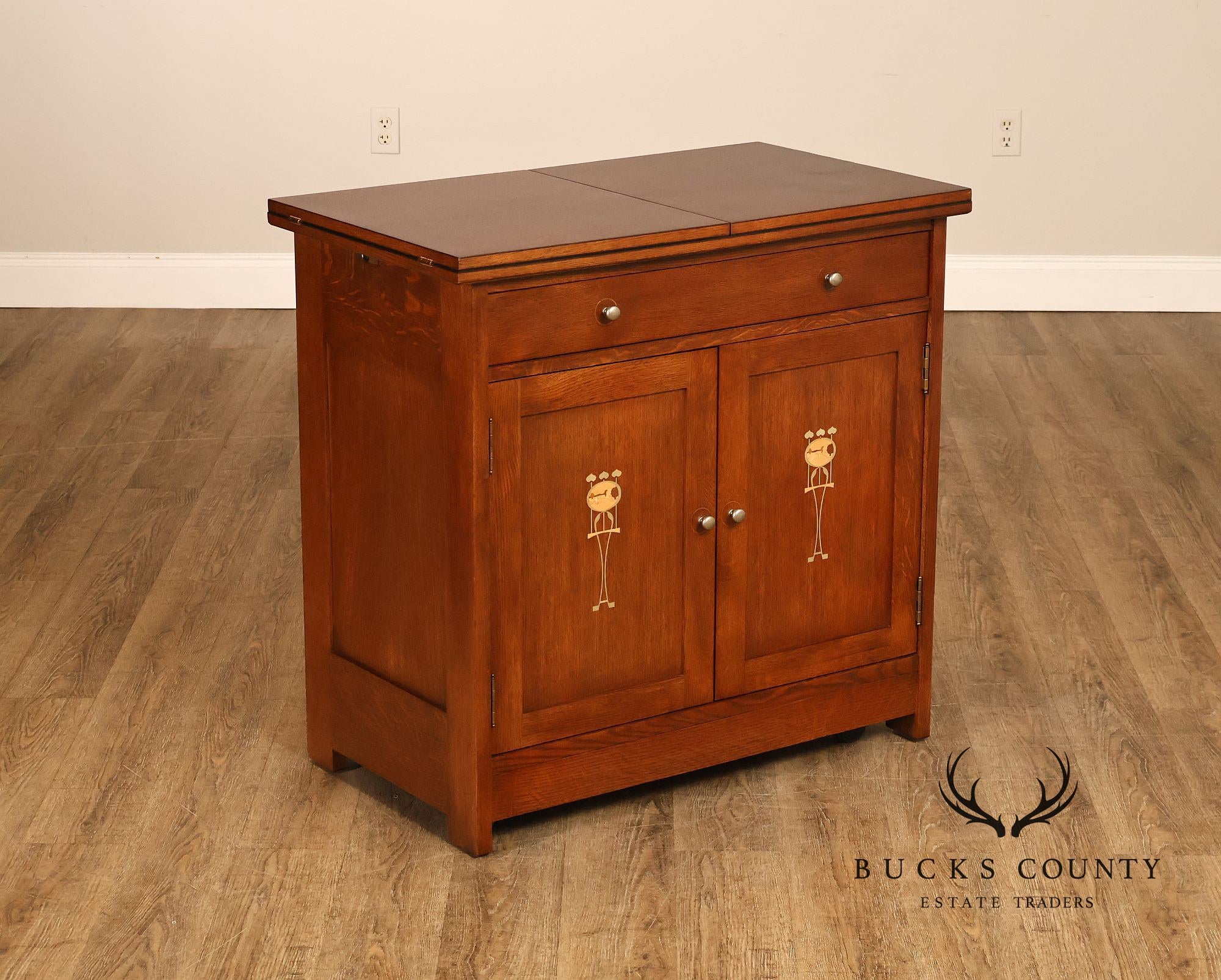 Stickley Mission Collection Oak Harvey Ellis Inlaid Server