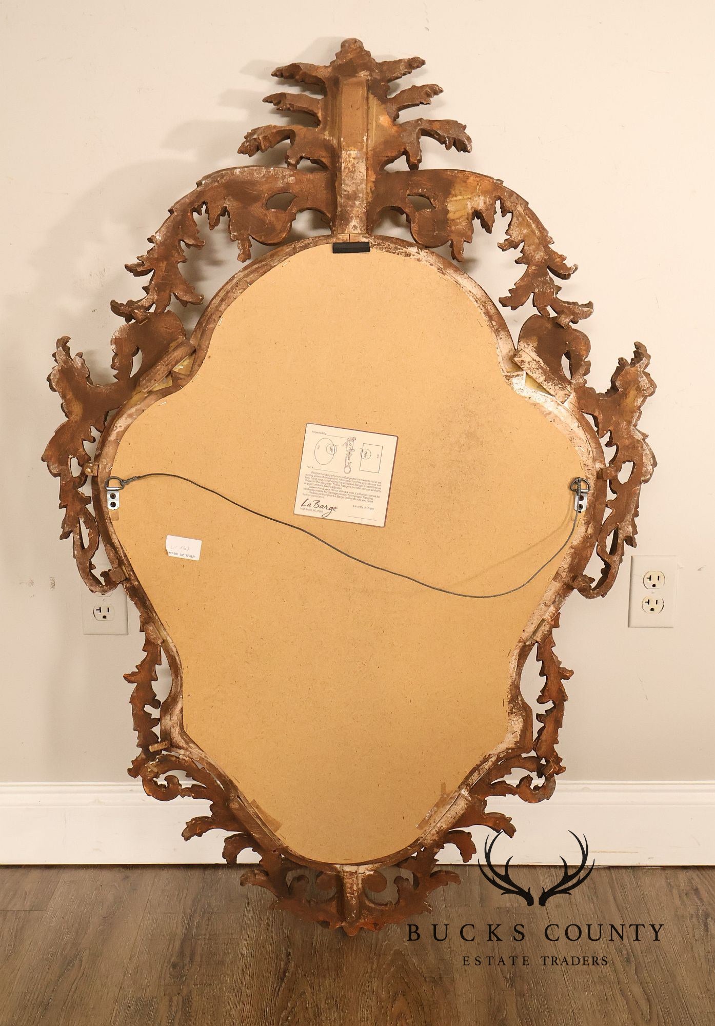 LaBarge Italian Rococo Style Giltwood Wall Mirror