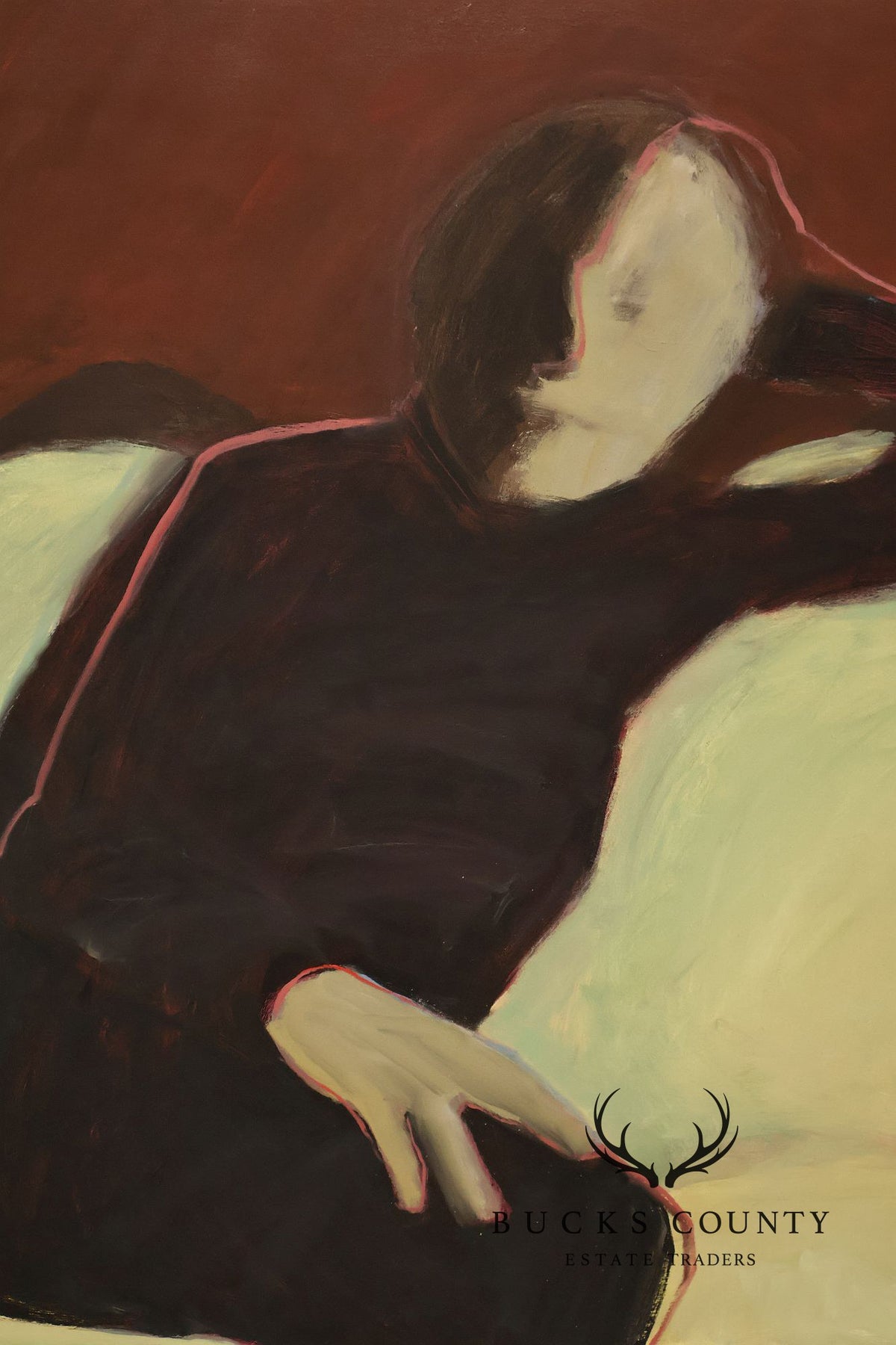 Anne Cooper Dobbins Oil Painting, On The Victorian Loveseat