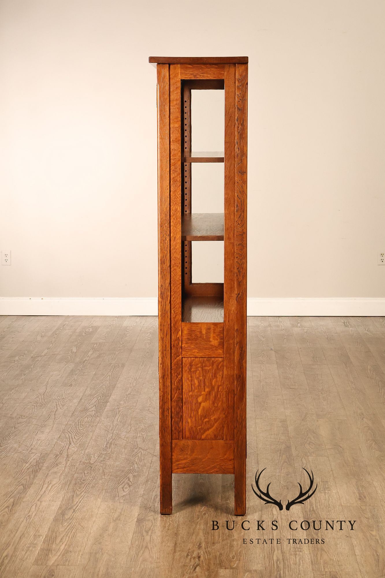 Rare Antique Gustav Stickley Oak China Cabinet Bookcase