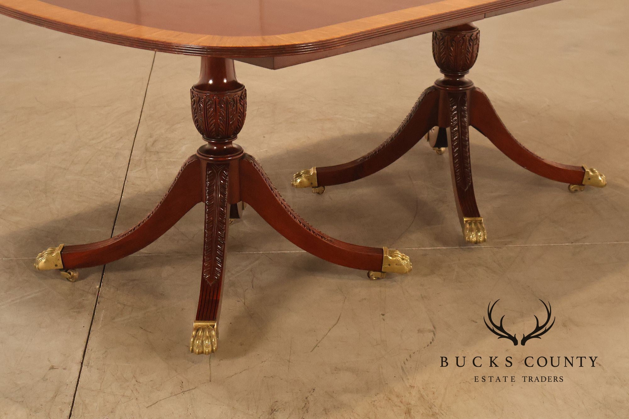 Councill Craftsmen Mahogany Double Pedestal Expandable Dining Table