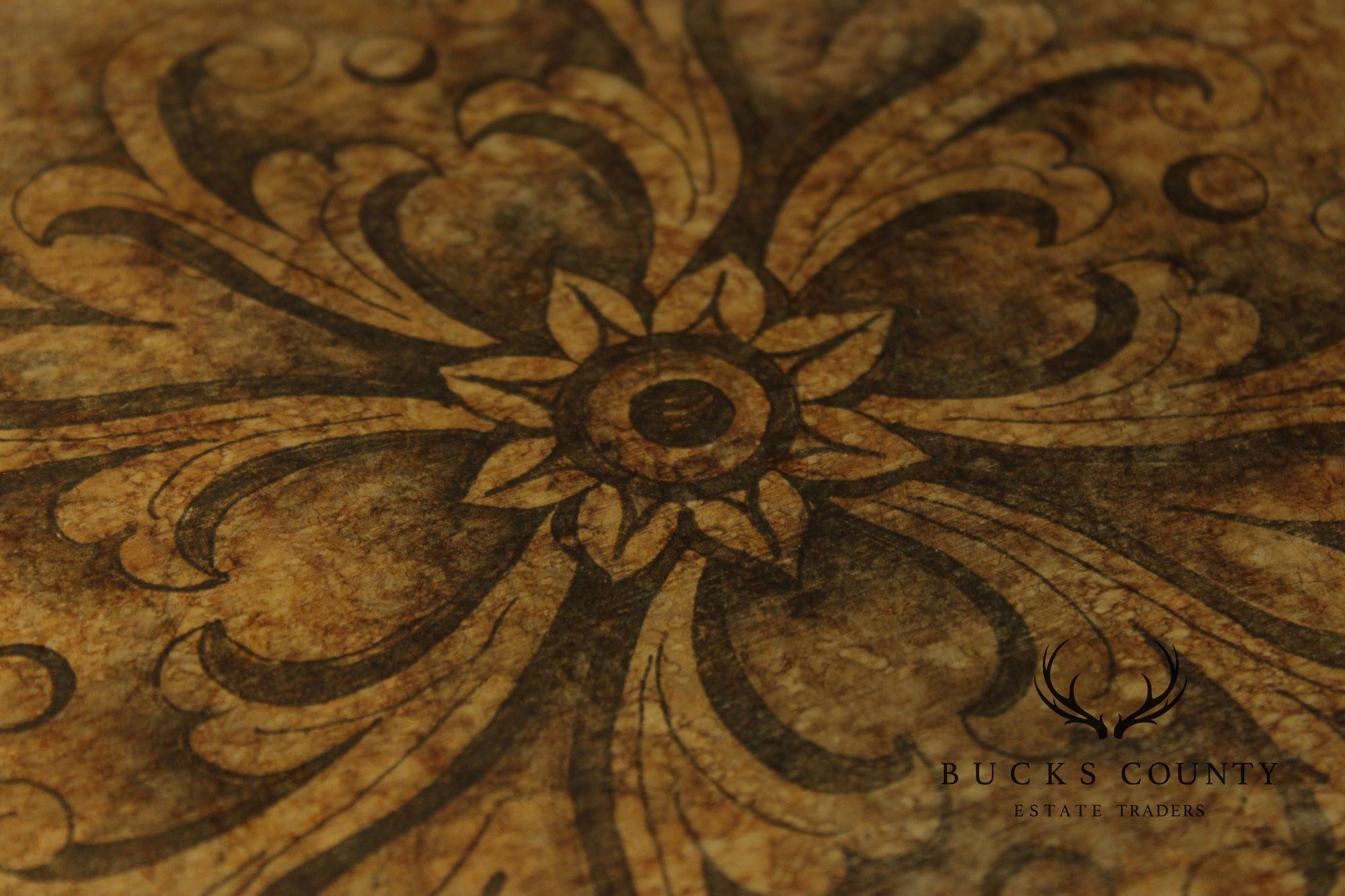 South Cone Regency Style Eglomise Three Tier Etagere Stand