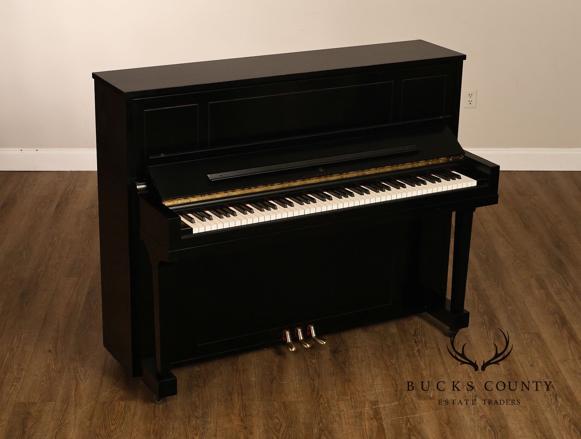 Steinway & Sons Model 1098 Ebonized Upright Piano With Bench