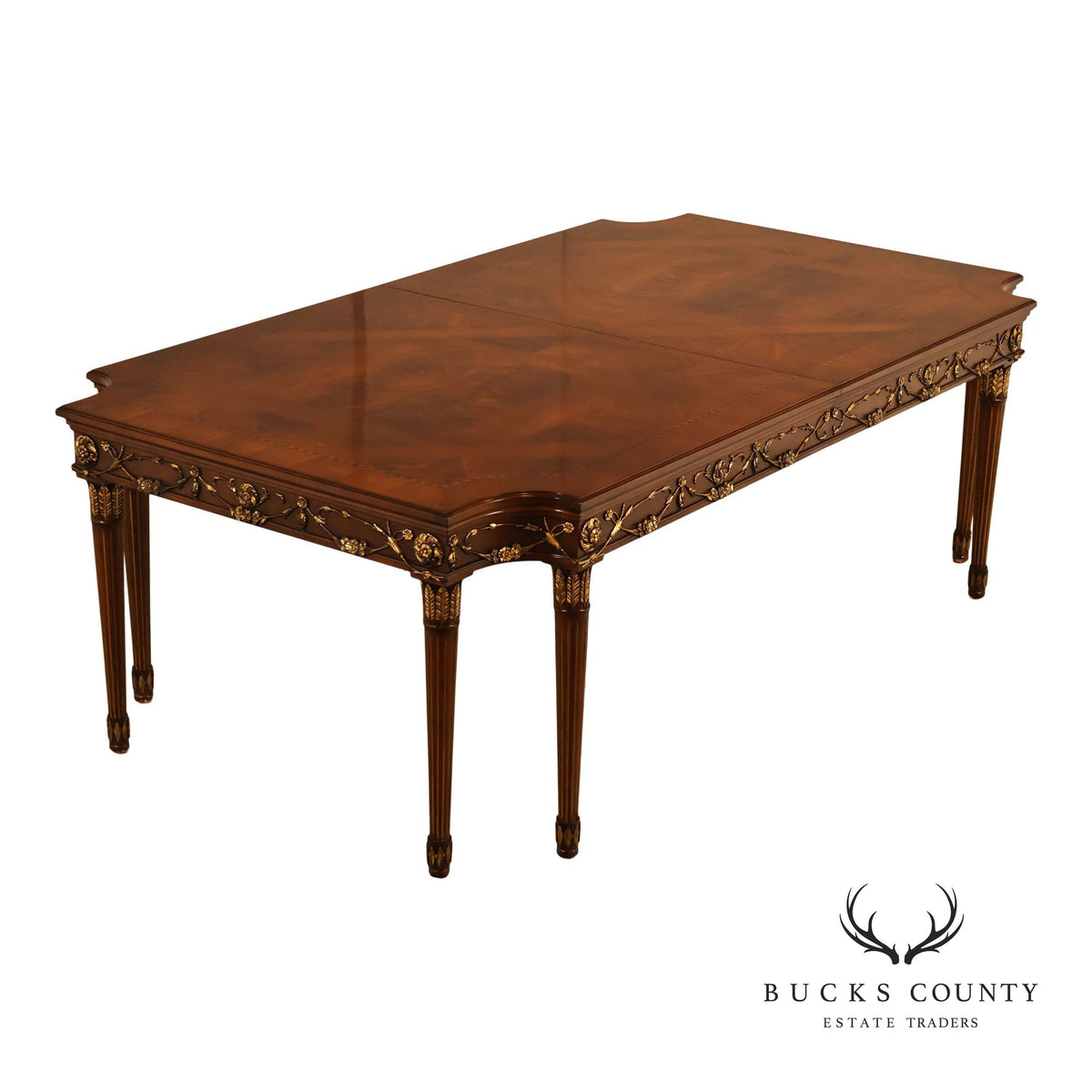 E J Victor Newport Collection Neoclassical Style Mahogany Dining Table With Two Leaves