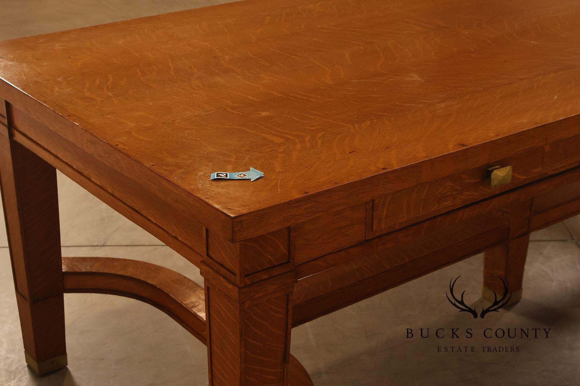 Arts & Crafts Style Large Oak Library Table